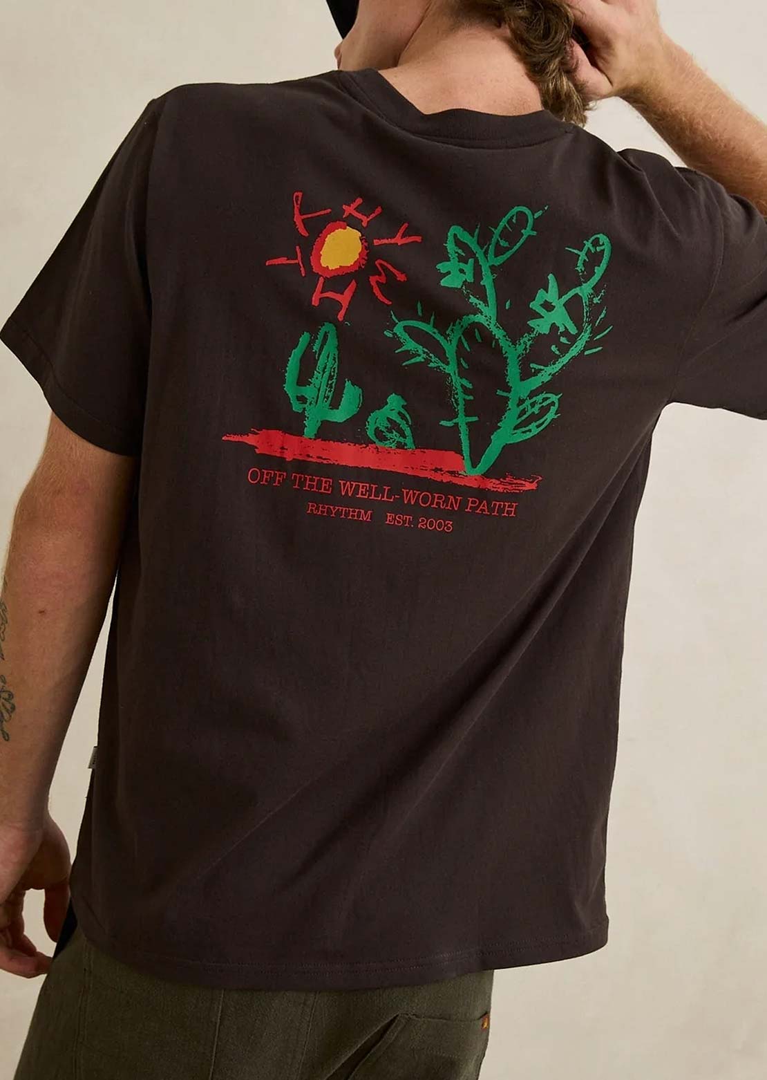 Rhythm Men's Cactus T-Shirt Vintage Black