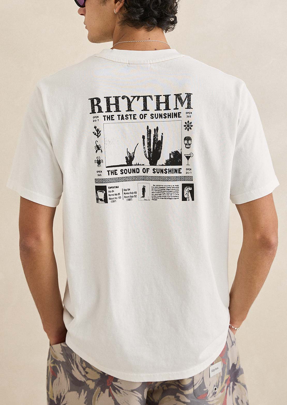 Rhythm Men's Cactus Vintage T-Shirt Vintage White