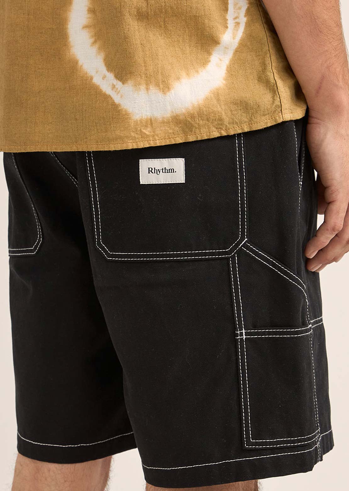 Rhythm Men's Carpenter Canvas Shorts Black