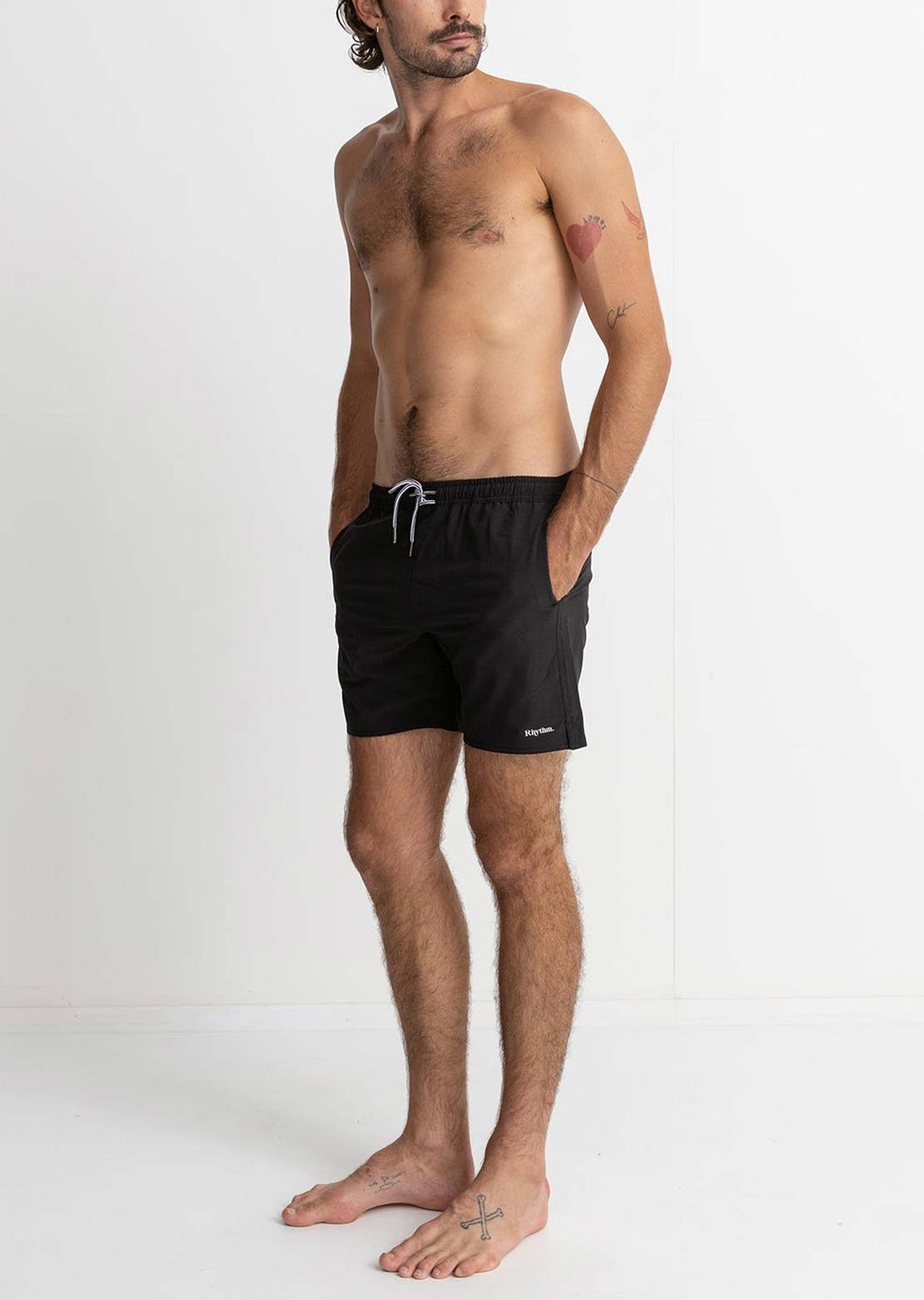 Rhythm Men's Classic Beach Shorts Black