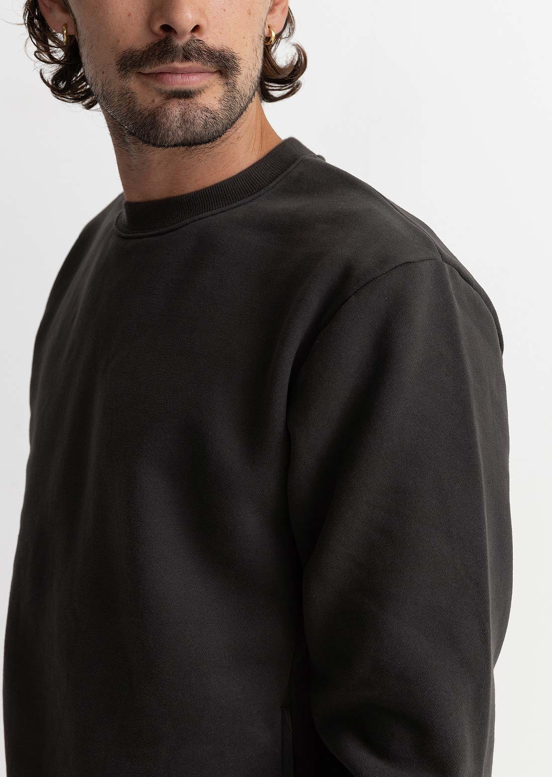 Rhythm Men's Classic Fleece Crew Longsleeve Vintage Black