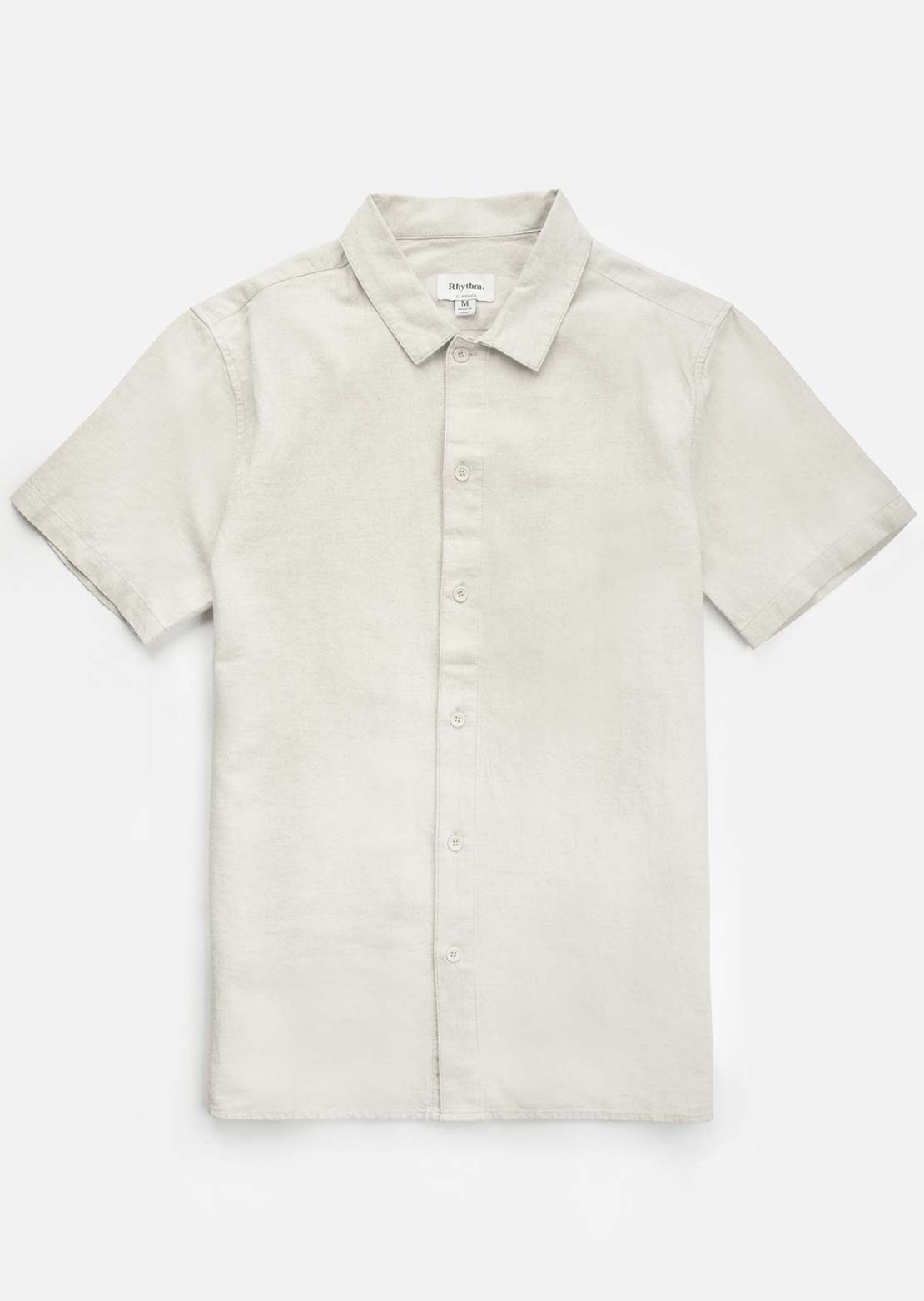 Rhythm Men's Classic Linen Button Up Shirt Sand