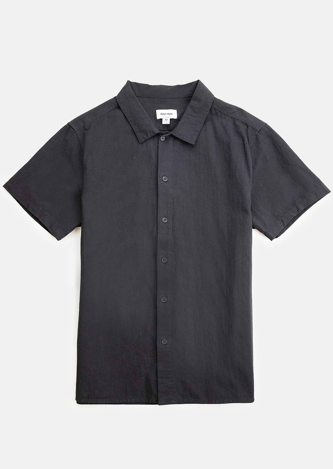 Rhythm Men's Classic Linen Button Up Shirt Vintage Black