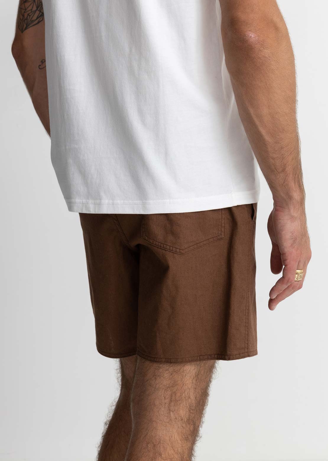 Rhythm Men's Classic Linen Jam Shorts Chocolate