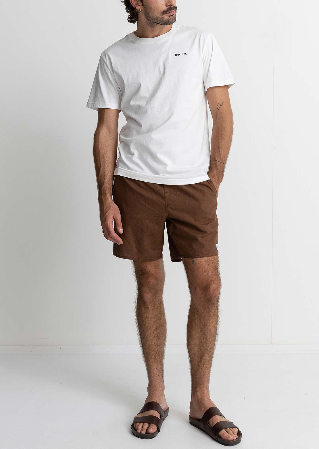 Rhythm Men's Classic Linen Jam Shorts Chocolate