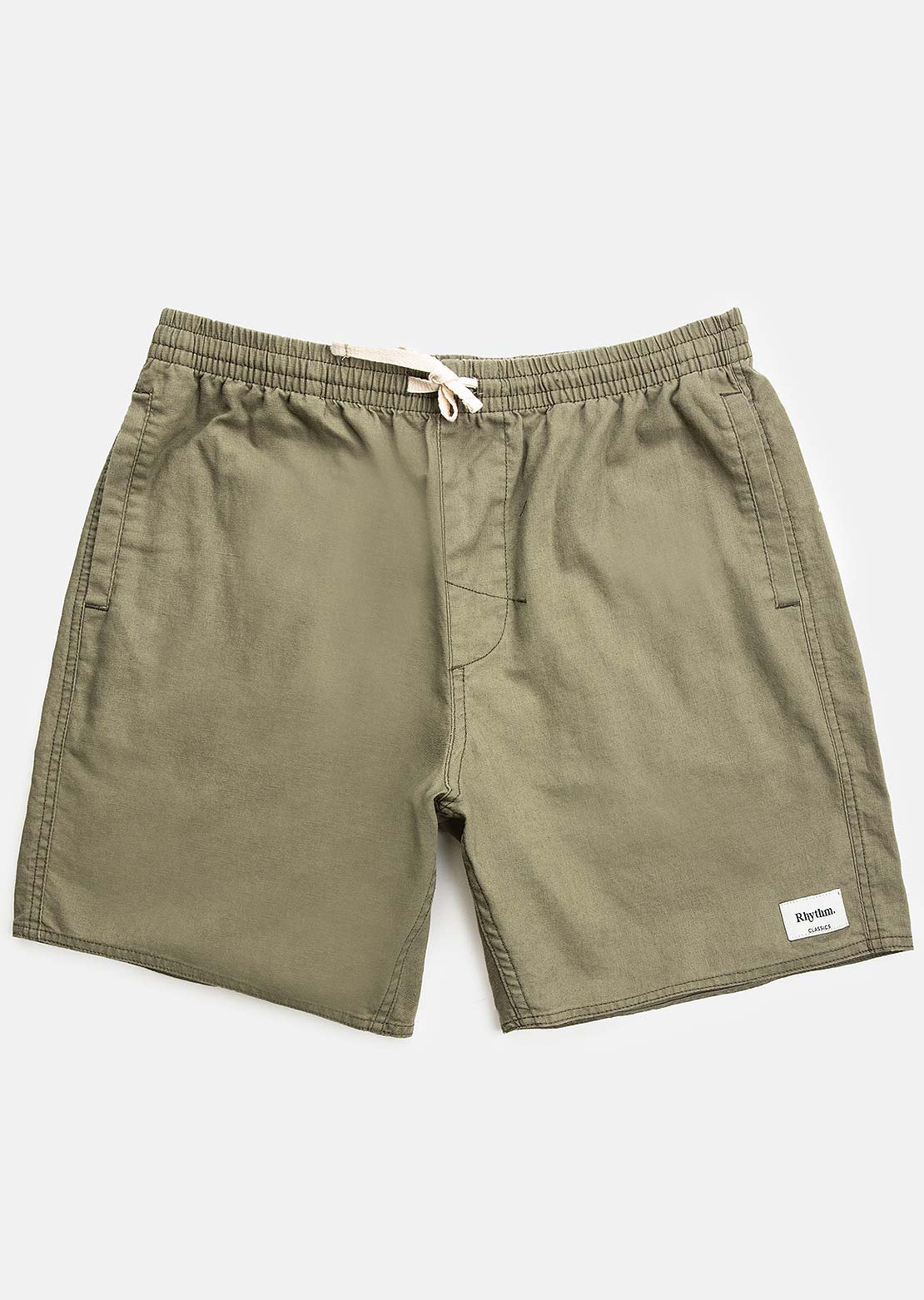 Rhythm Men's Classic Linen Jam Shorts Olive