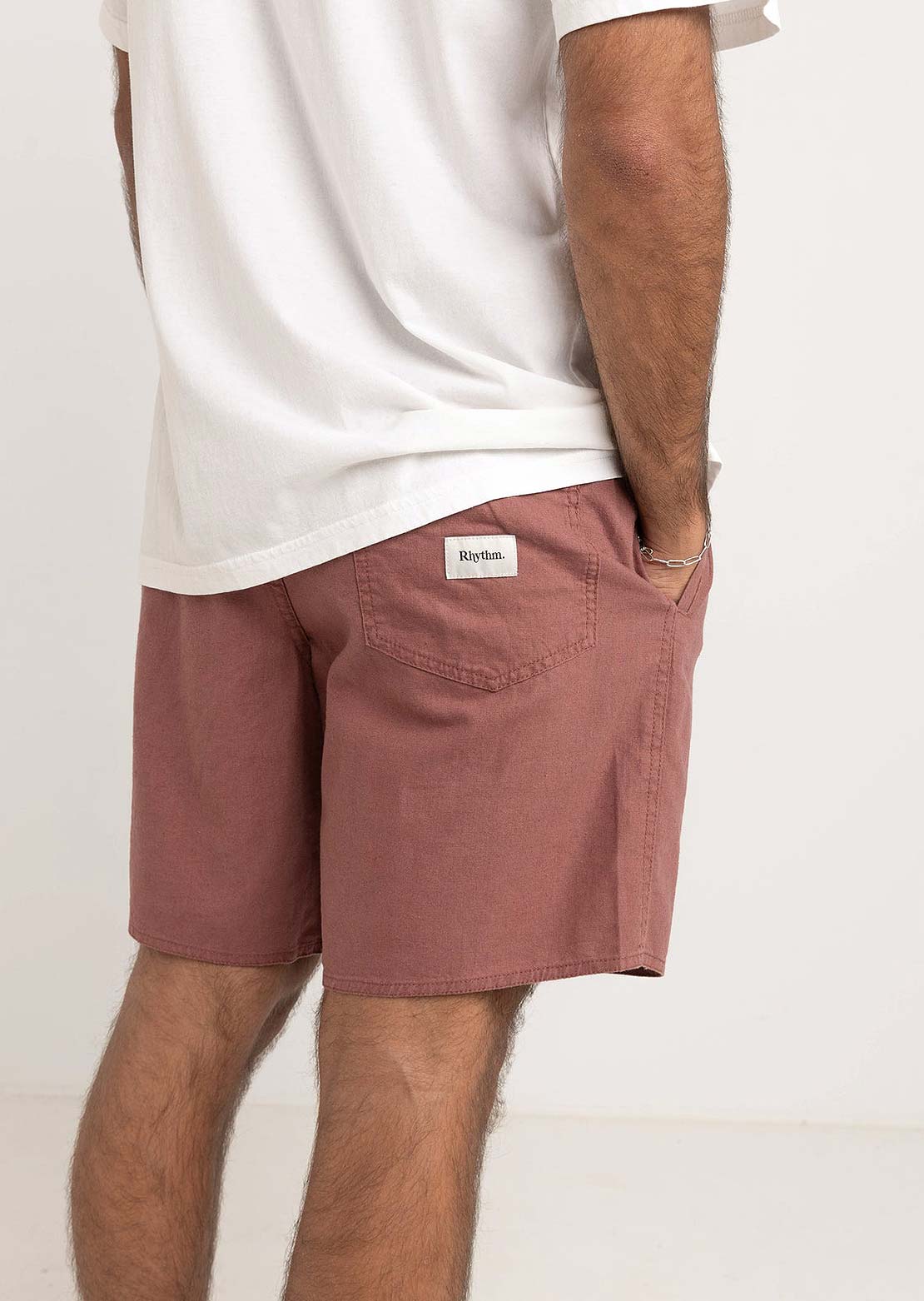 Rhythm Men's Classic Linen Jam Shorts Merlot
