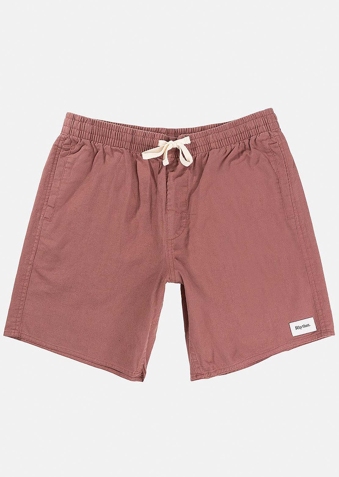 Rhythm Men's Classic Linen Jam Shorts Merlot
