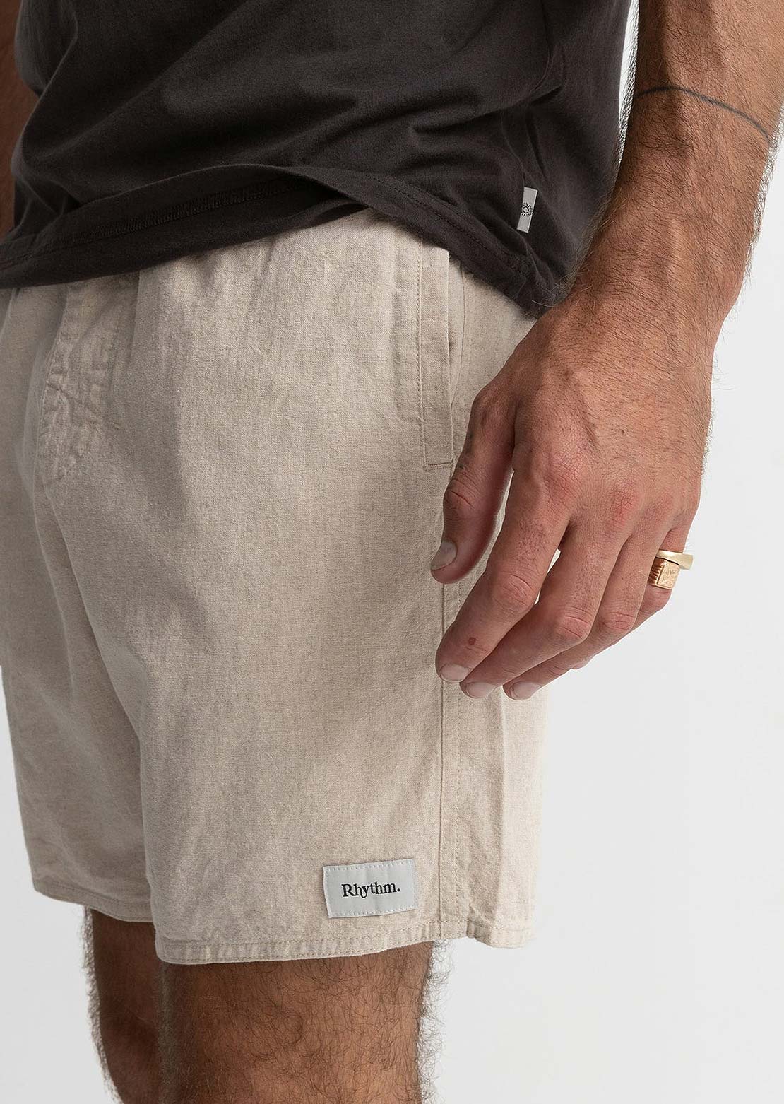 Rhythm Men's Classic Linen Jam Shorts Sand