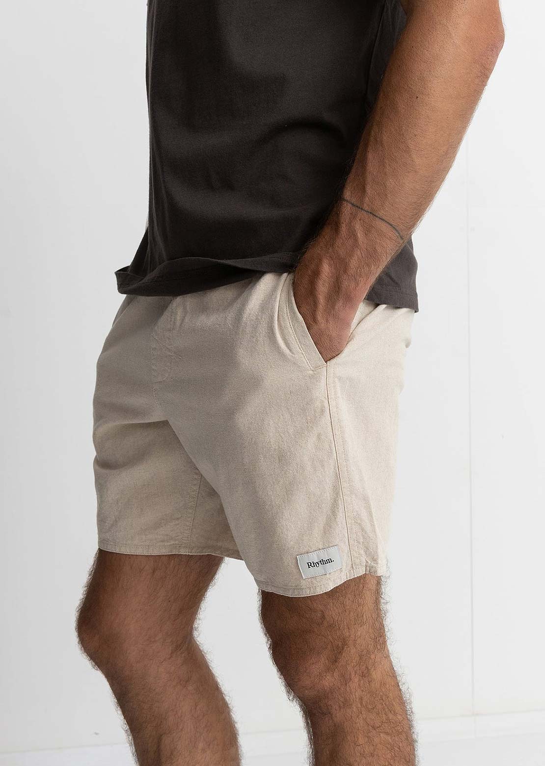 Rhythm Men's Classic Linen Jam Shorts Sand