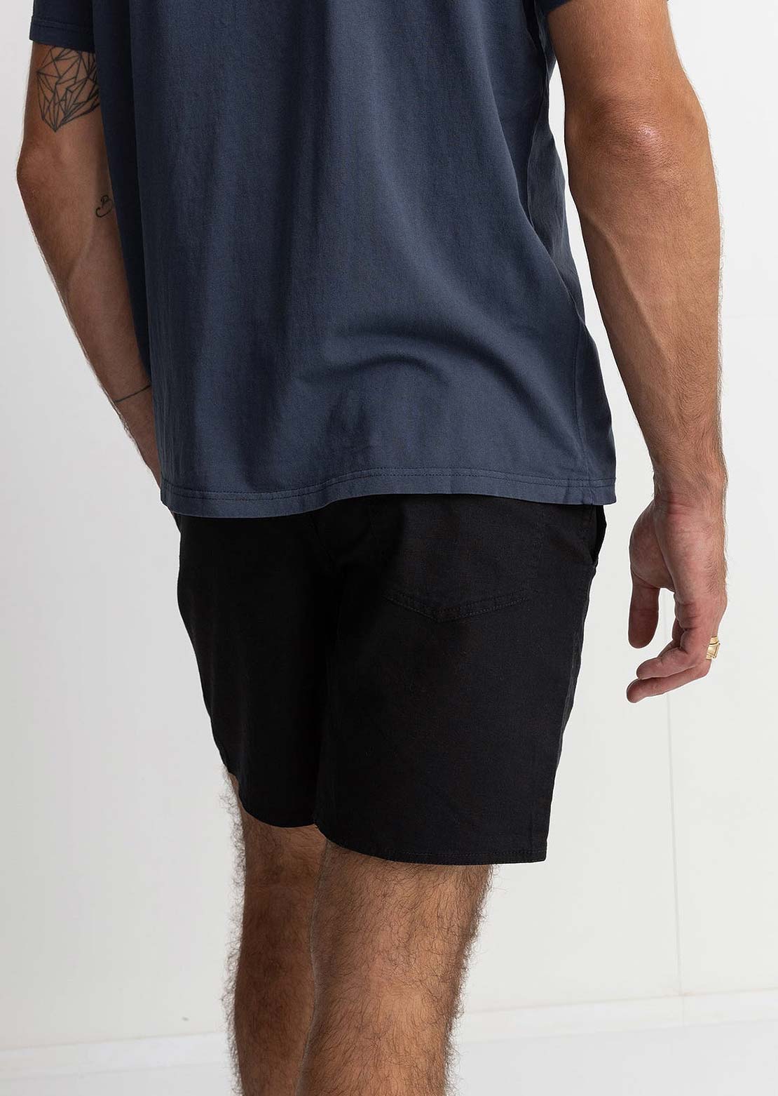 Rhythm Men's Classic Linen Jam Shorts Vintage Black