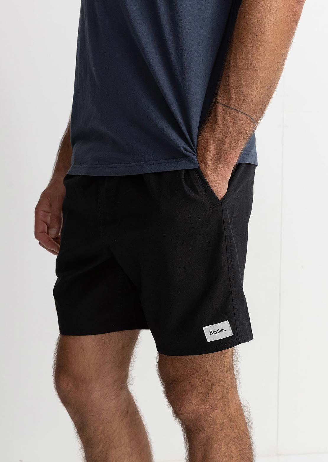 Rhythm Men's Classic Linen Jam Shorts Vintage Black