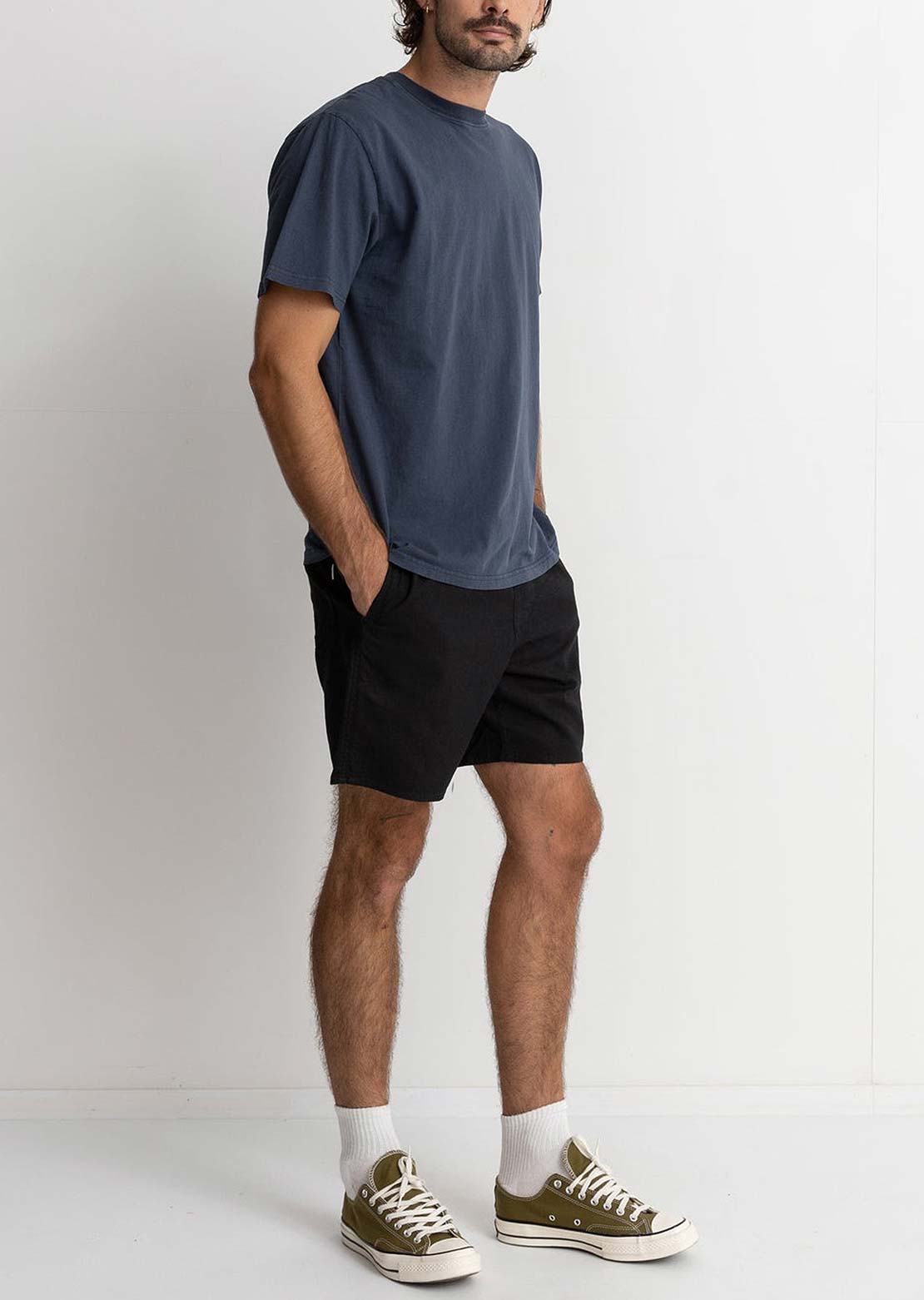 Rhythm Men's Classic Linen Jam Shorts Vintage Black