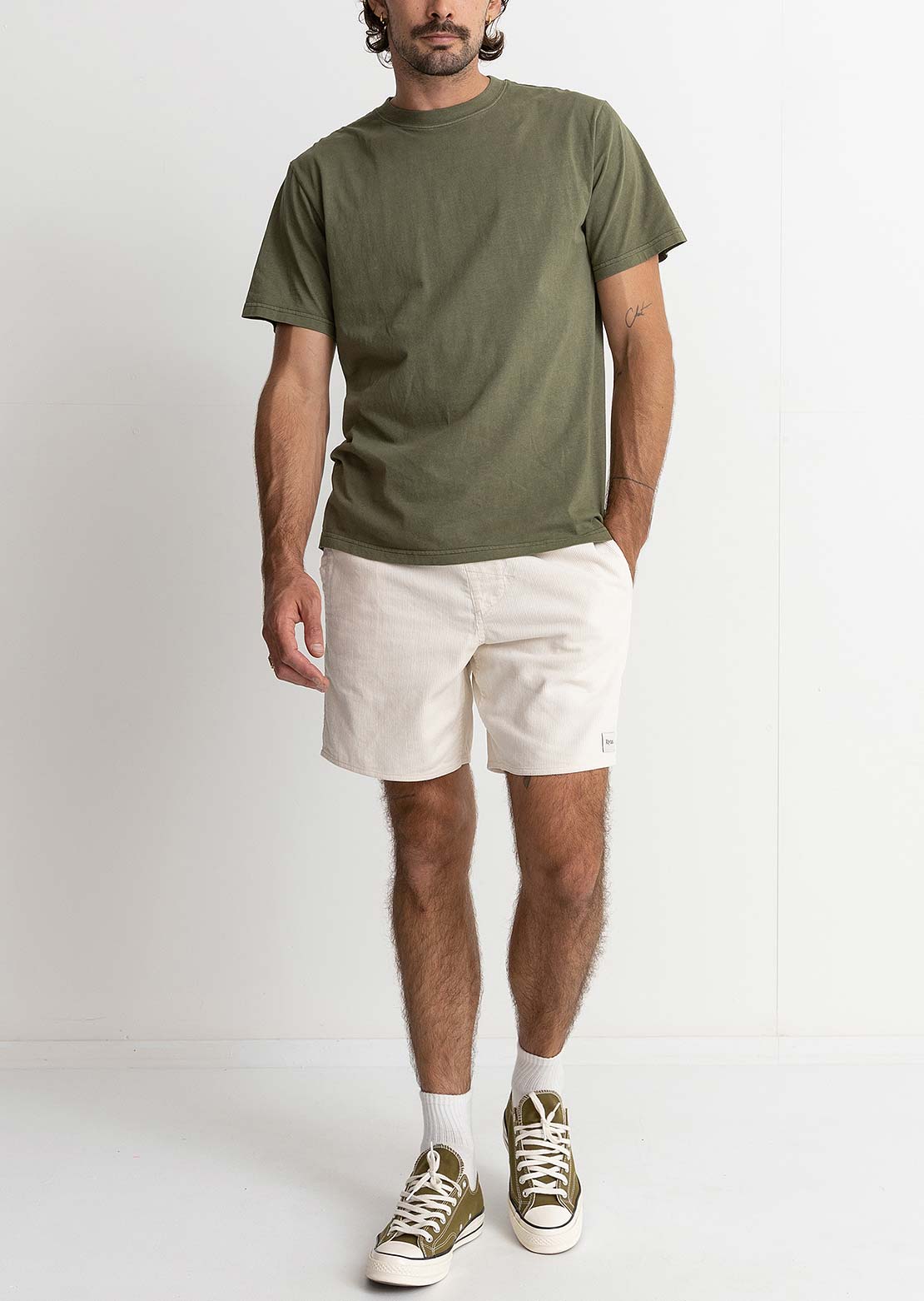 Rhythm Men's Classic Vintage T-Shirt Olive