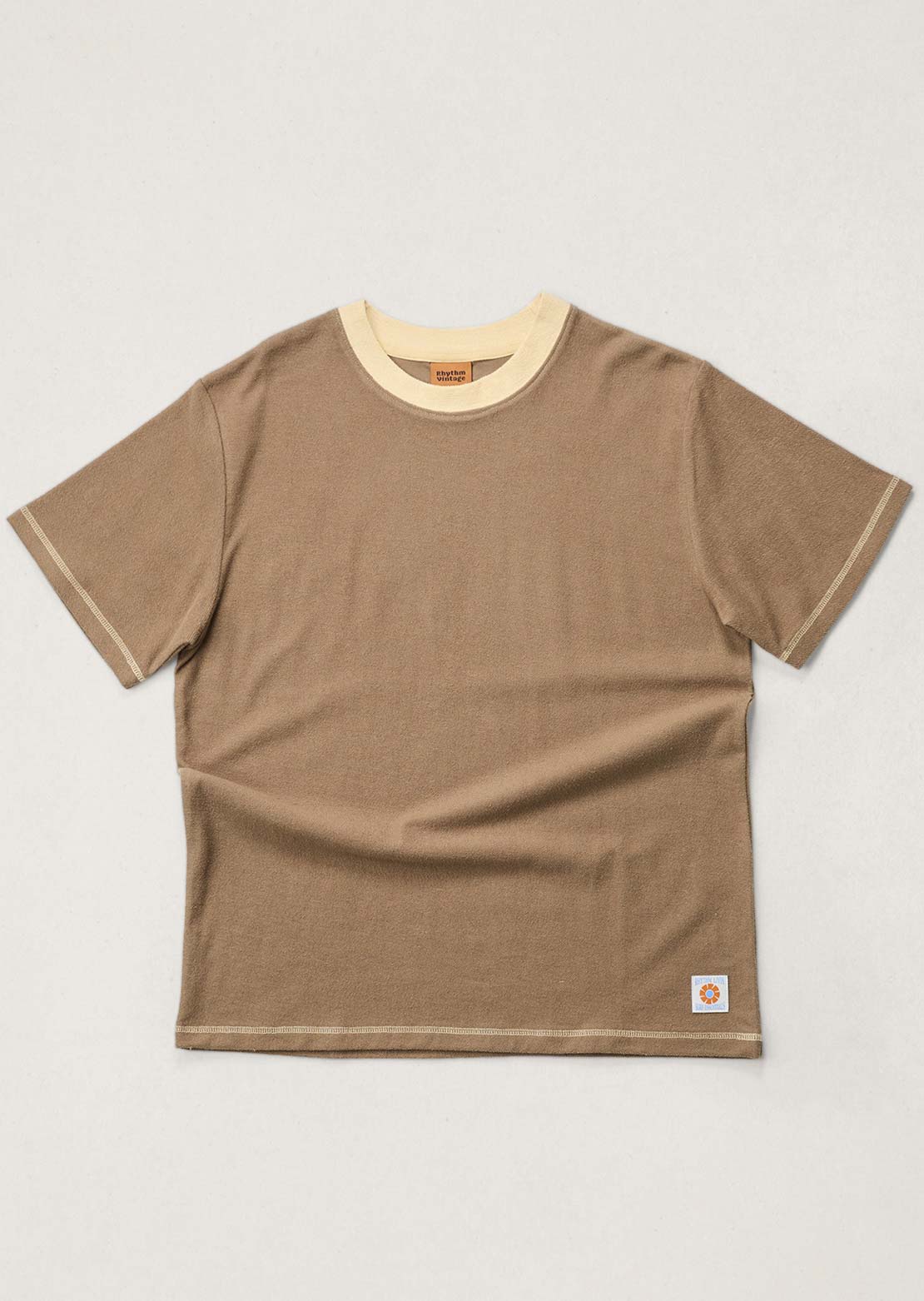 Rhythm Men's Contrast Vintage Terry T-Shirt Latte