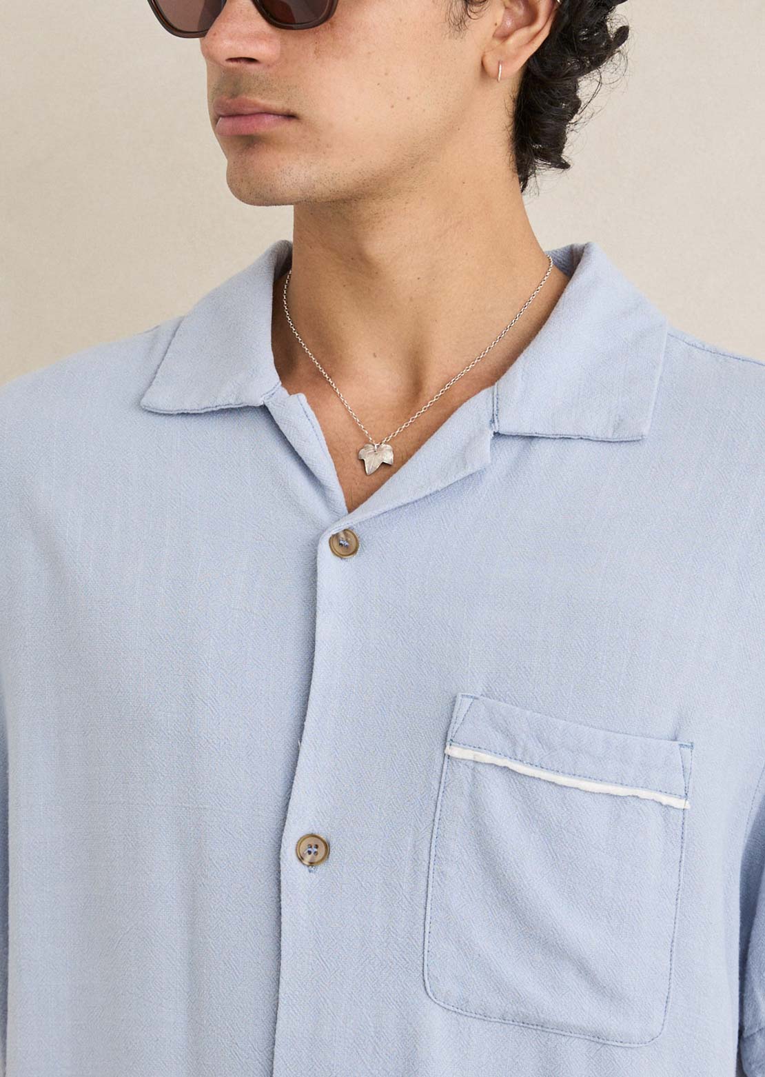 Rhythm Men's Daytona Button Up Shirt Sky