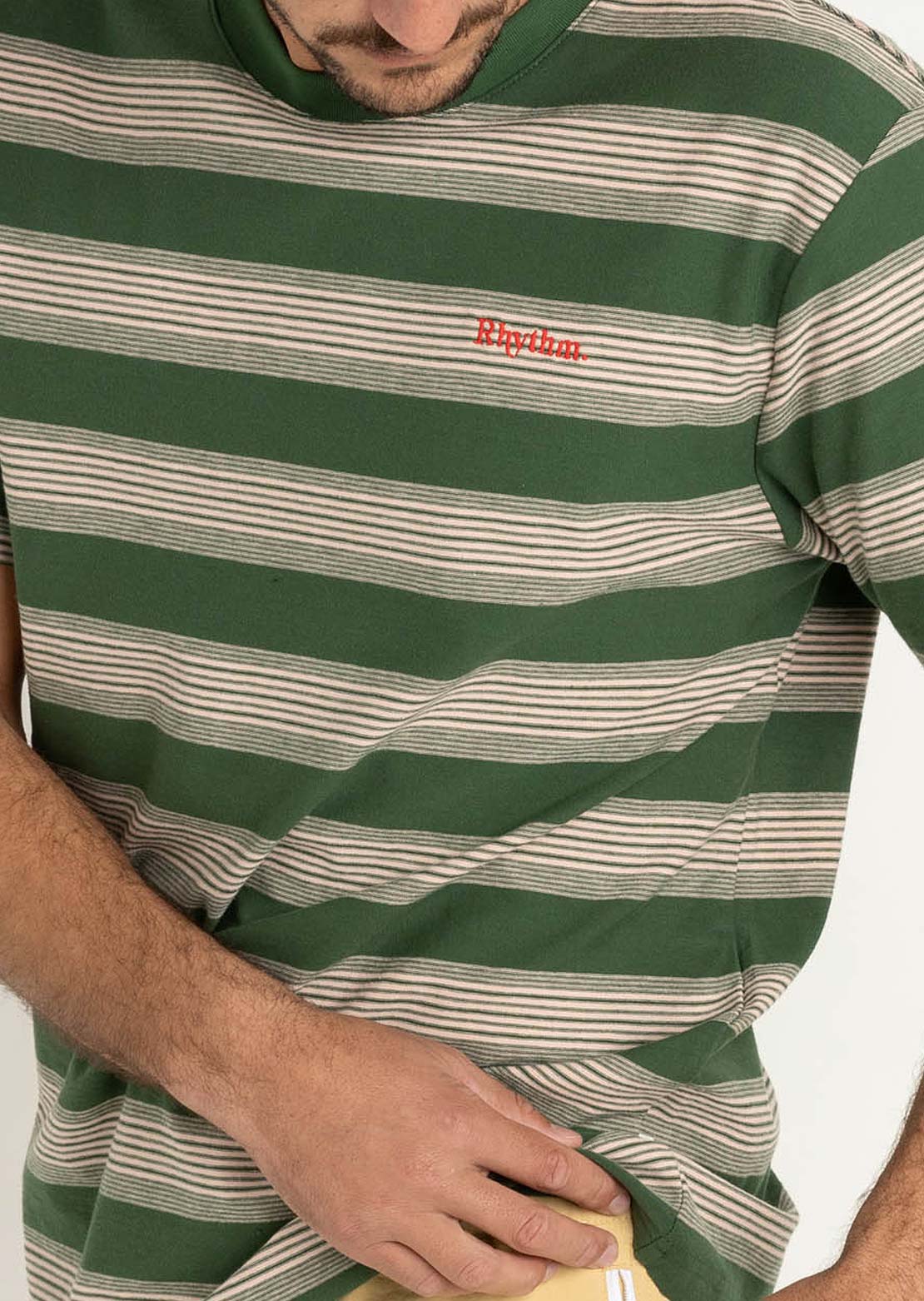 Rhythm Men's Echo Stripe T-Shirt Natural