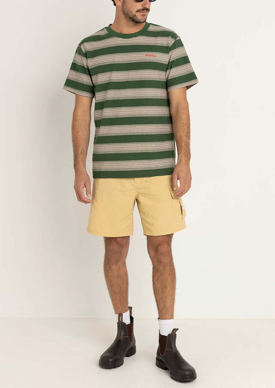 Rhythm Men's Echo Stripe T-Shirt Natural