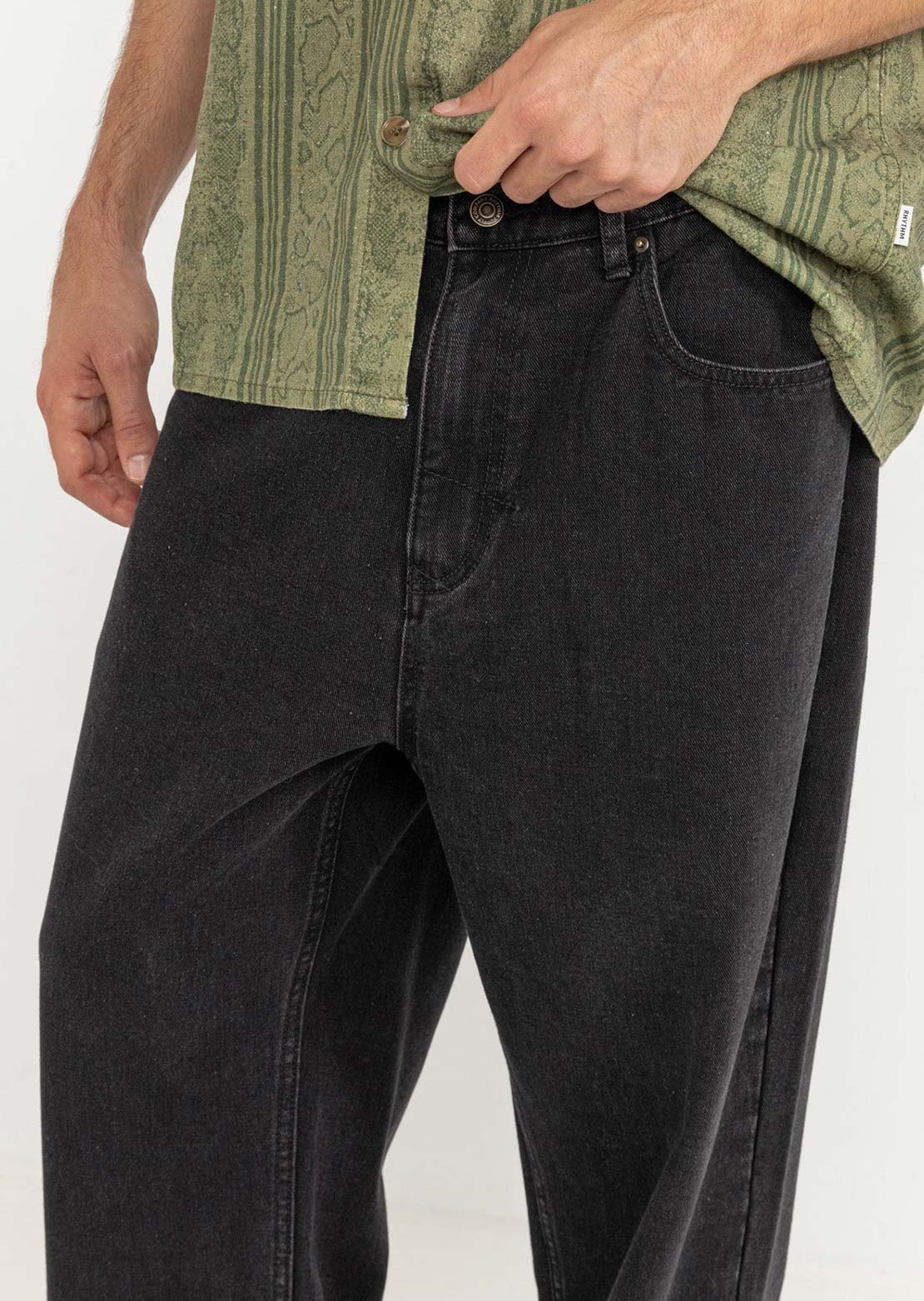 Rhythm Men's Essential Jeans Worn Black