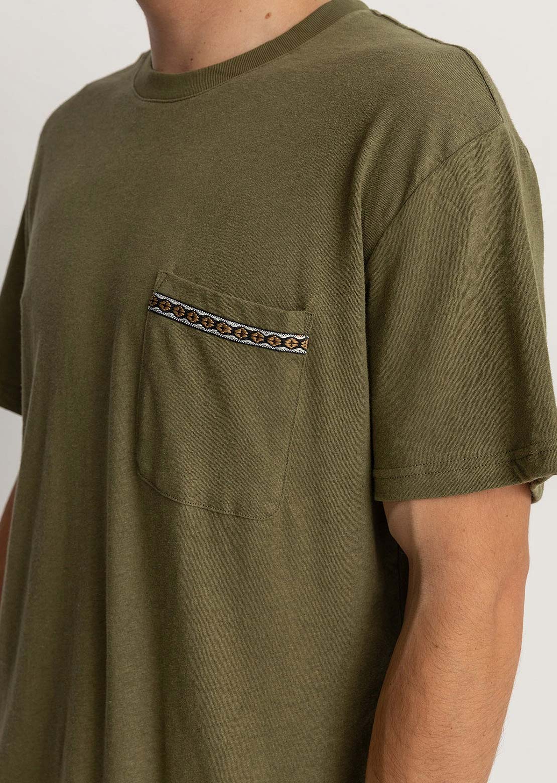 Rhythm Men's Linen T-Shirt Olive