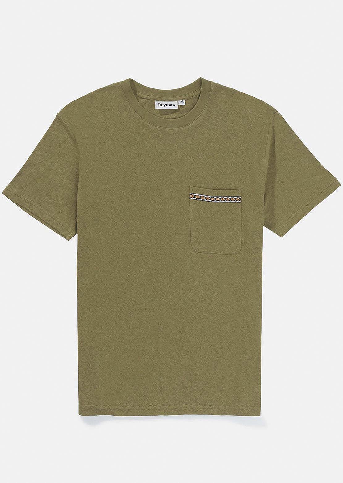 Rhythm Men's Linen T-Shirt Olive