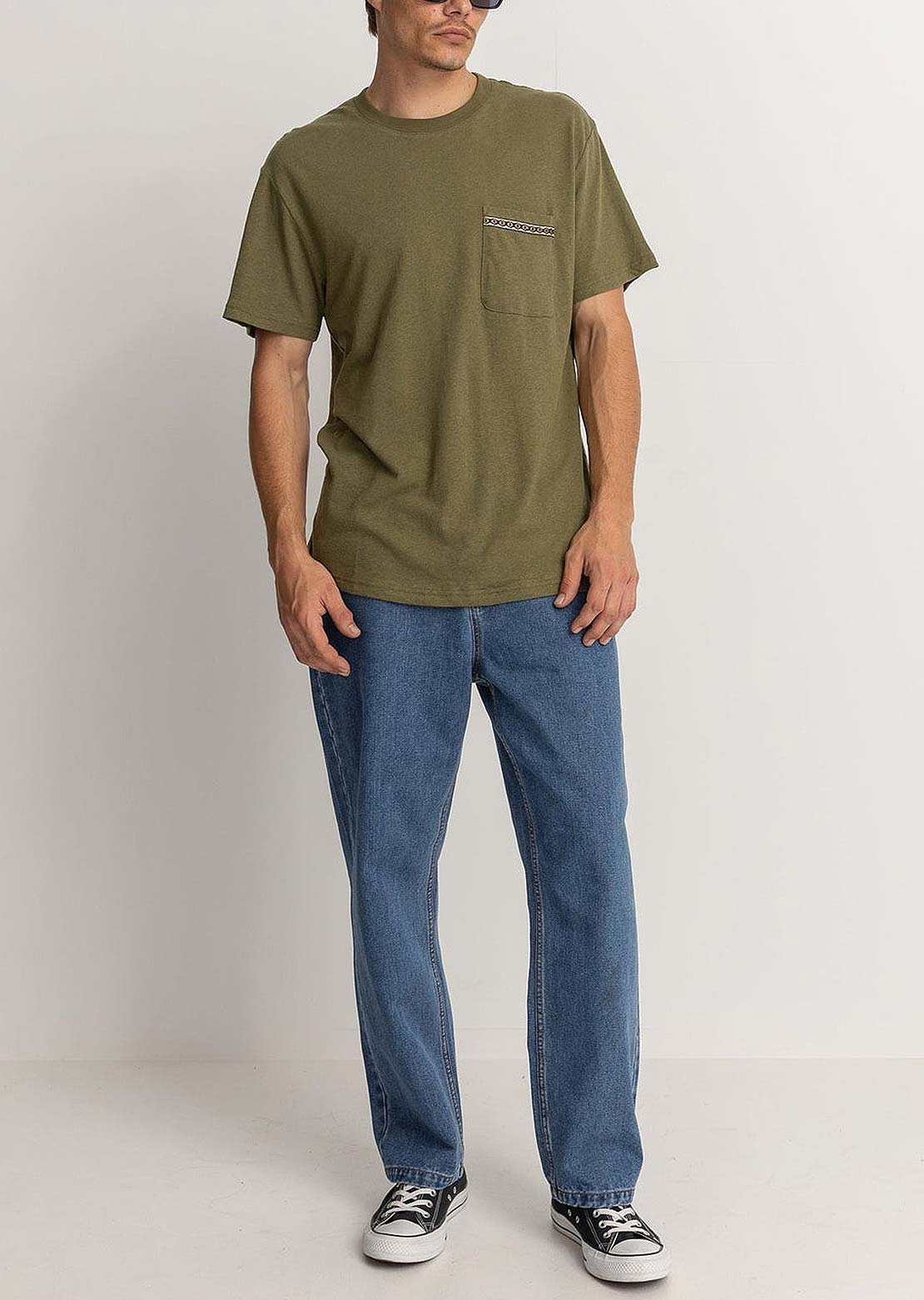 Rhythm Men's Linen T-Shirt Olive