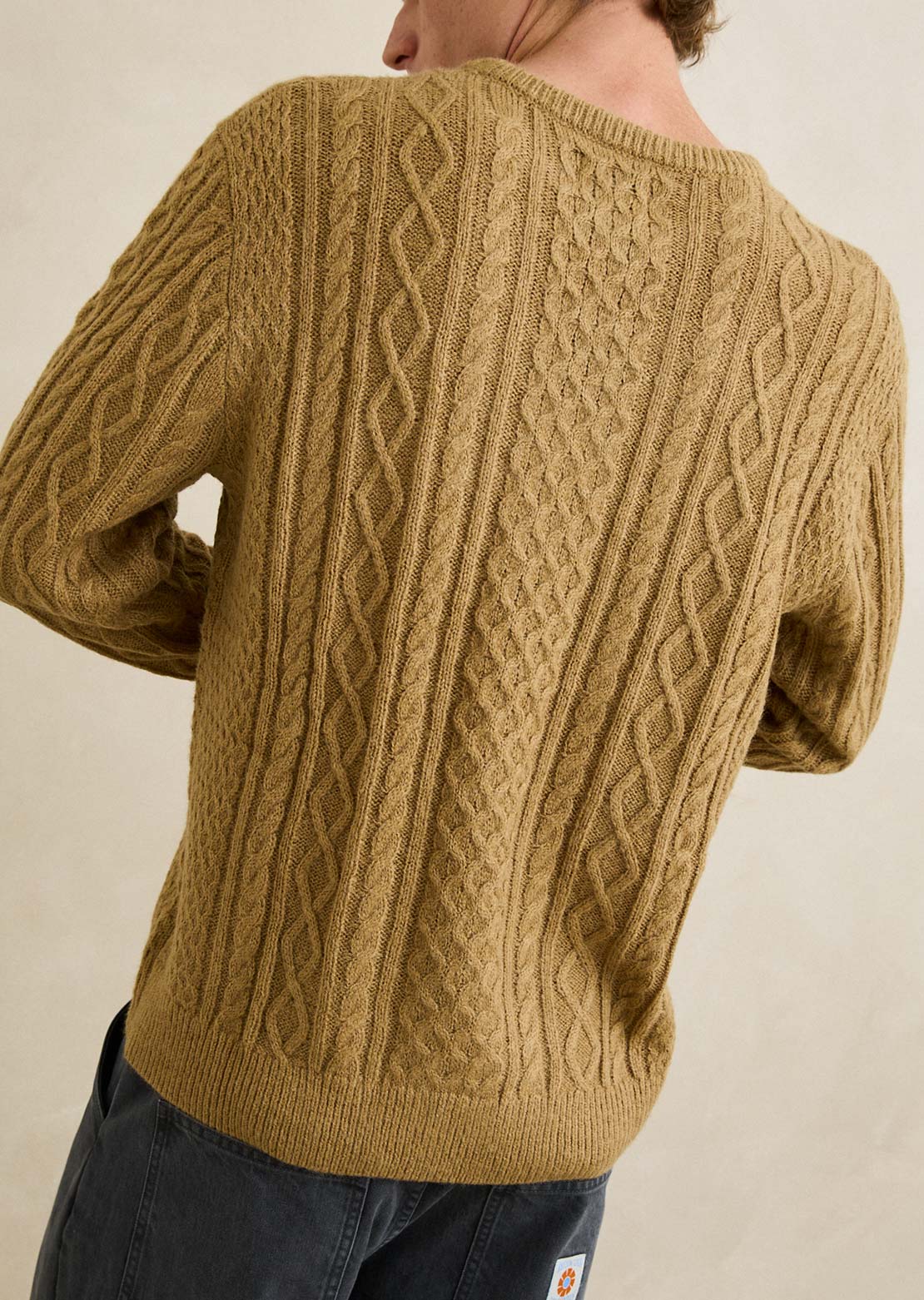 Rhythm Men's Mohair Fishermans Knit Sweater Sand