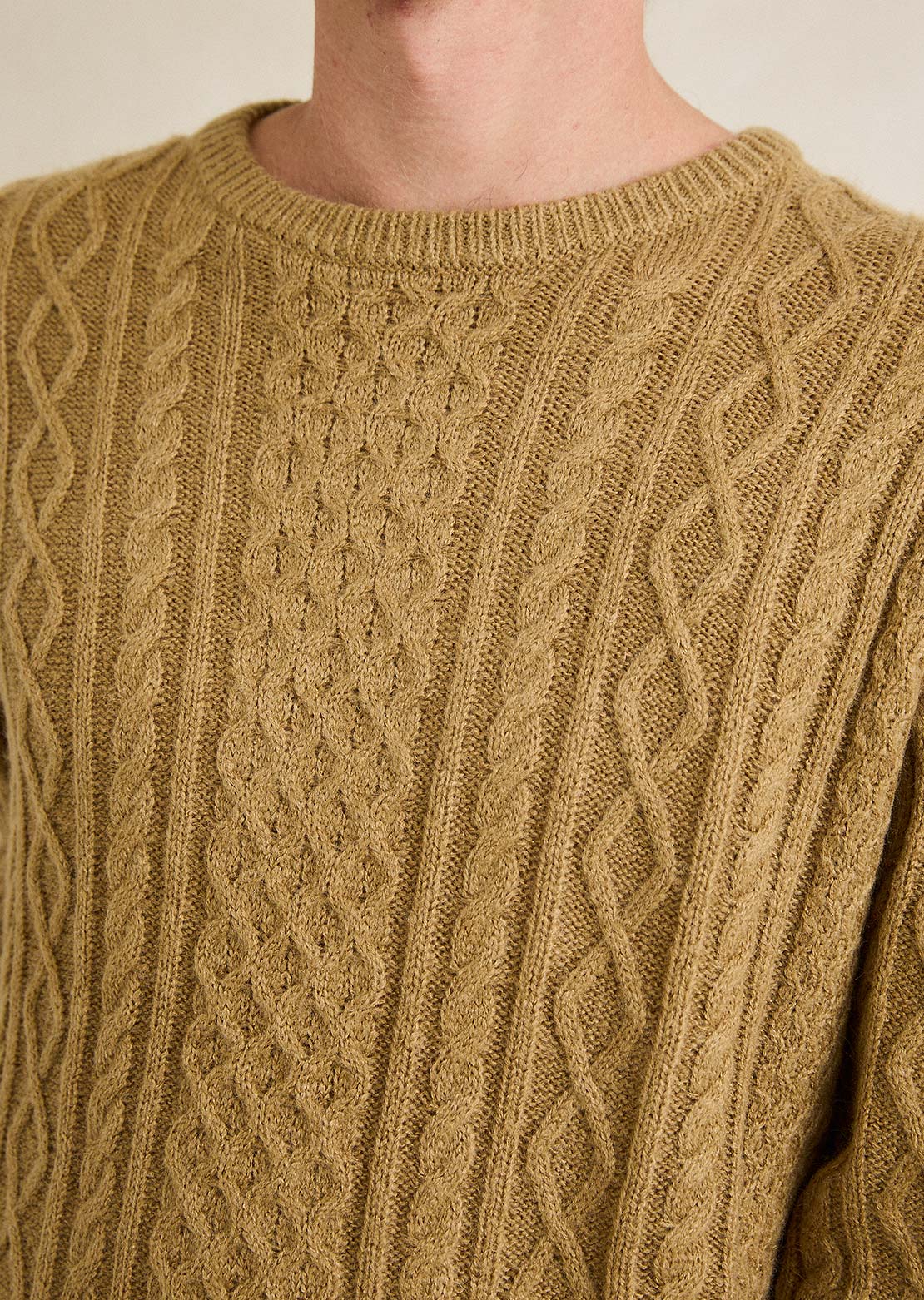 Rhythm Men's Mohair Fishermans Knit Sweater Sand