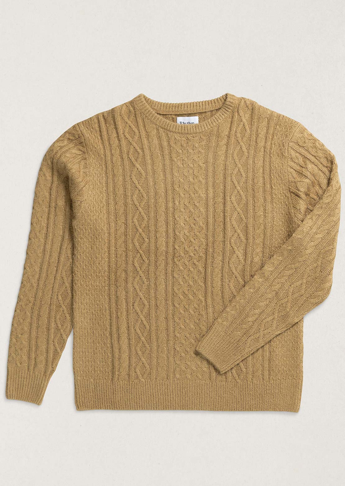 Rhythm Men's Mohair Fishermans Knit Sweater Sand