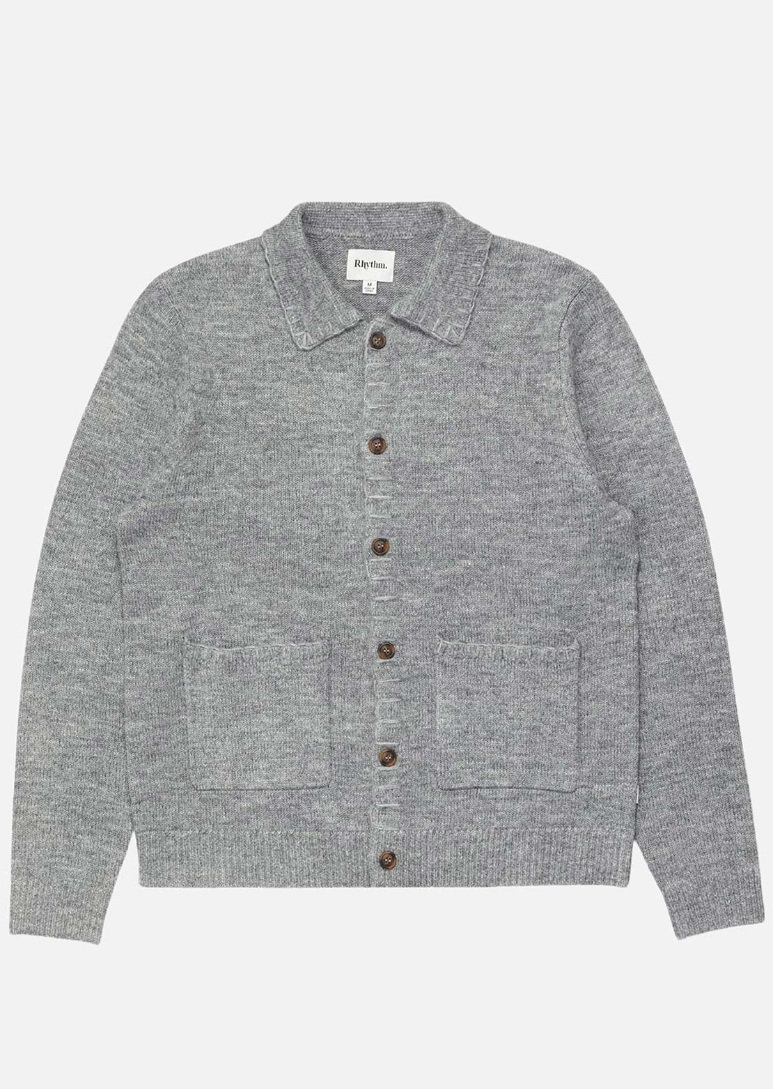 Rhythm Men's Mohair Whip Stitch Knit Sweater Grey
