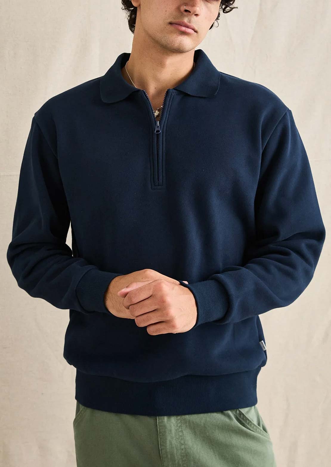 Rhythm Men's Pacific Vintage Fleece Sweater Blue