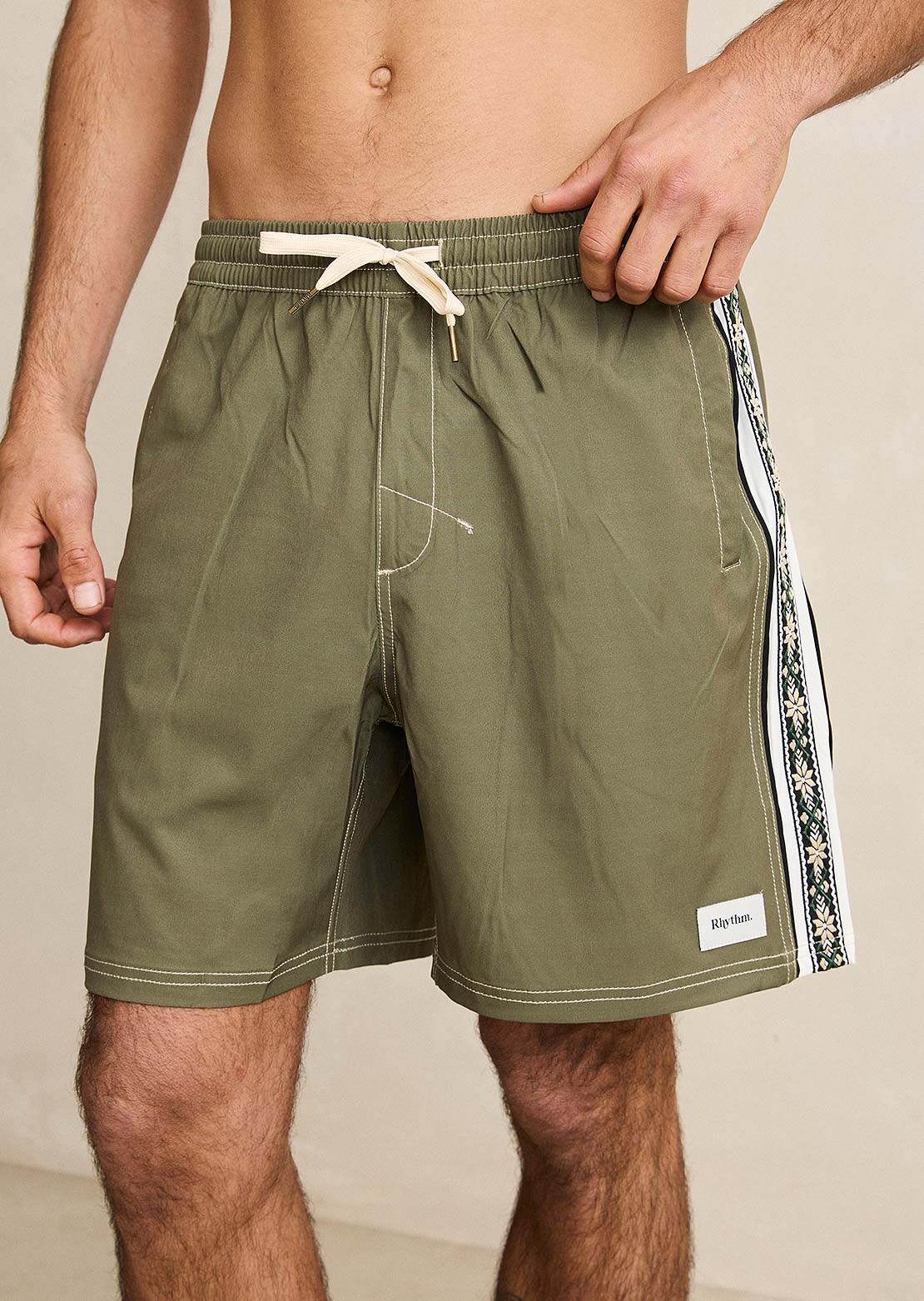 Rhythm Men's Panel Stripe Beach Shorts