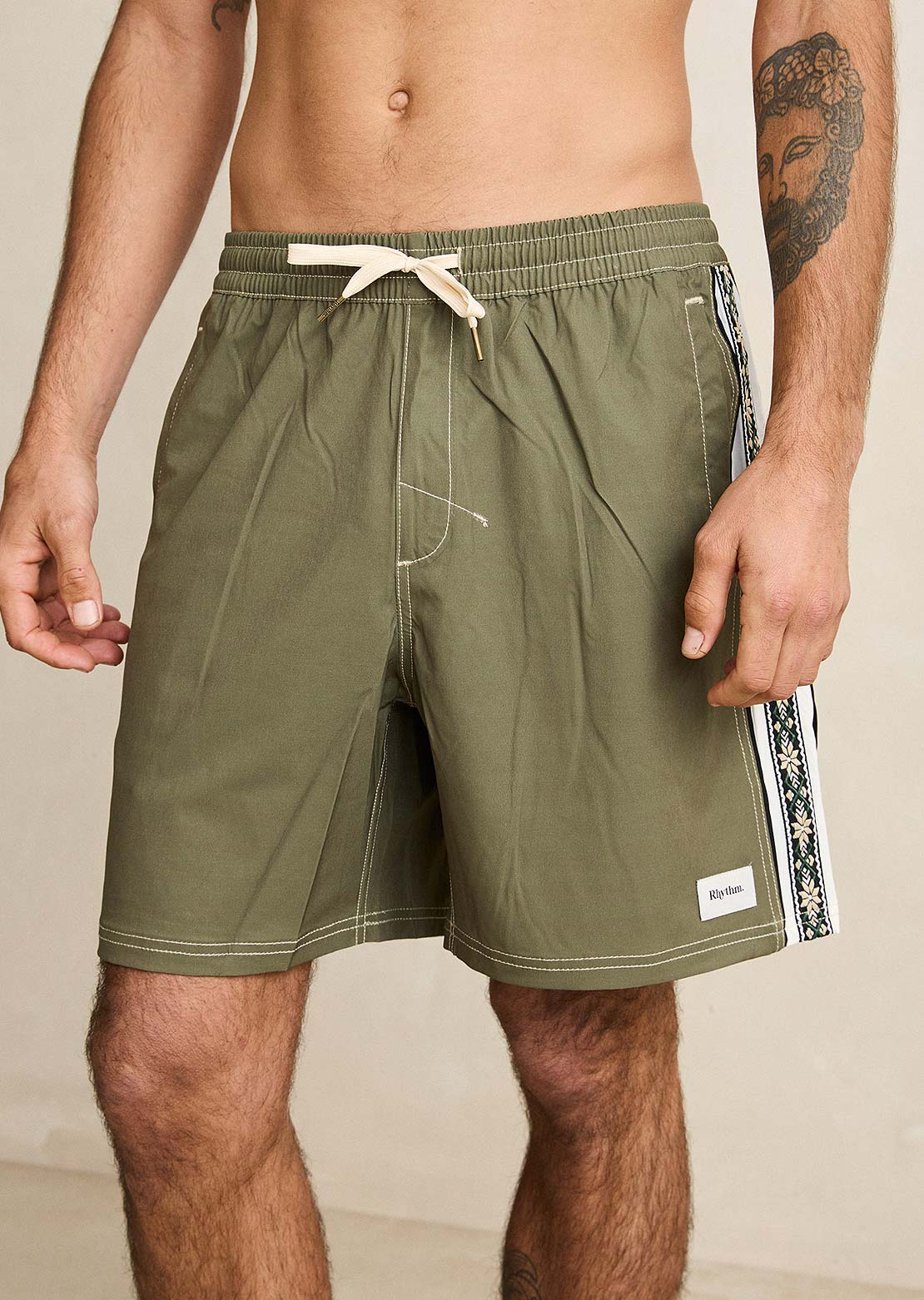 Rhythm Men's Panel Stripe Beach Shorts