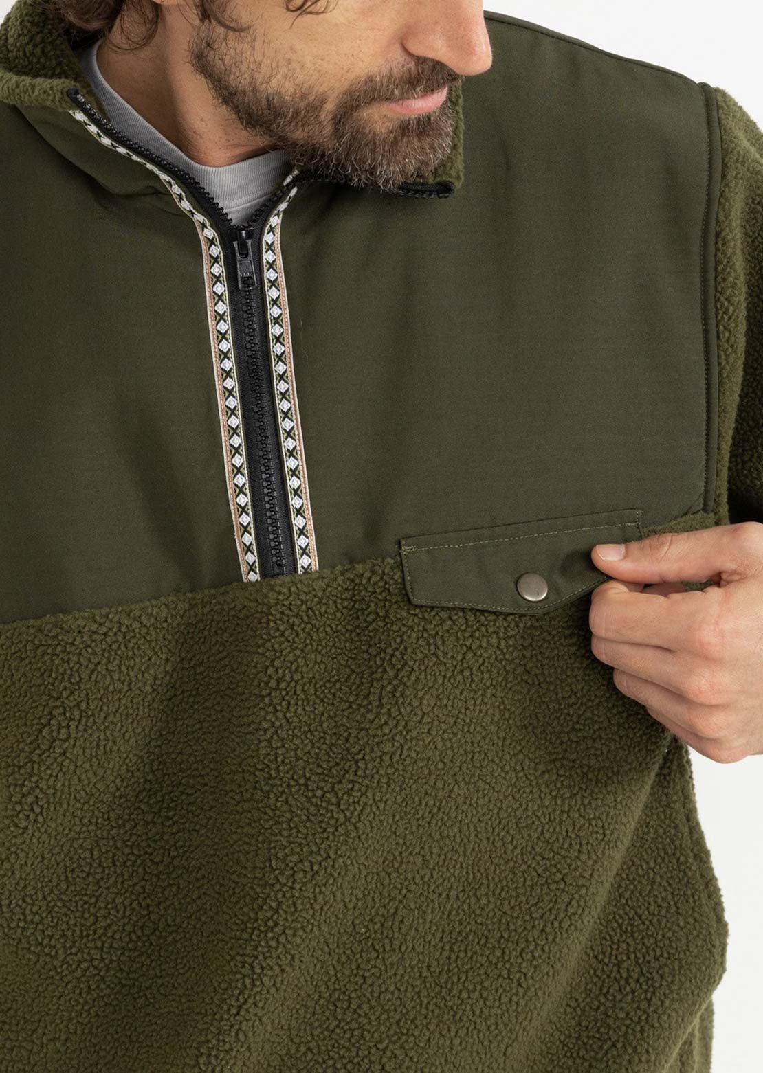 Rhythm Men's Pfeiffer Sherpa Fleece Olive