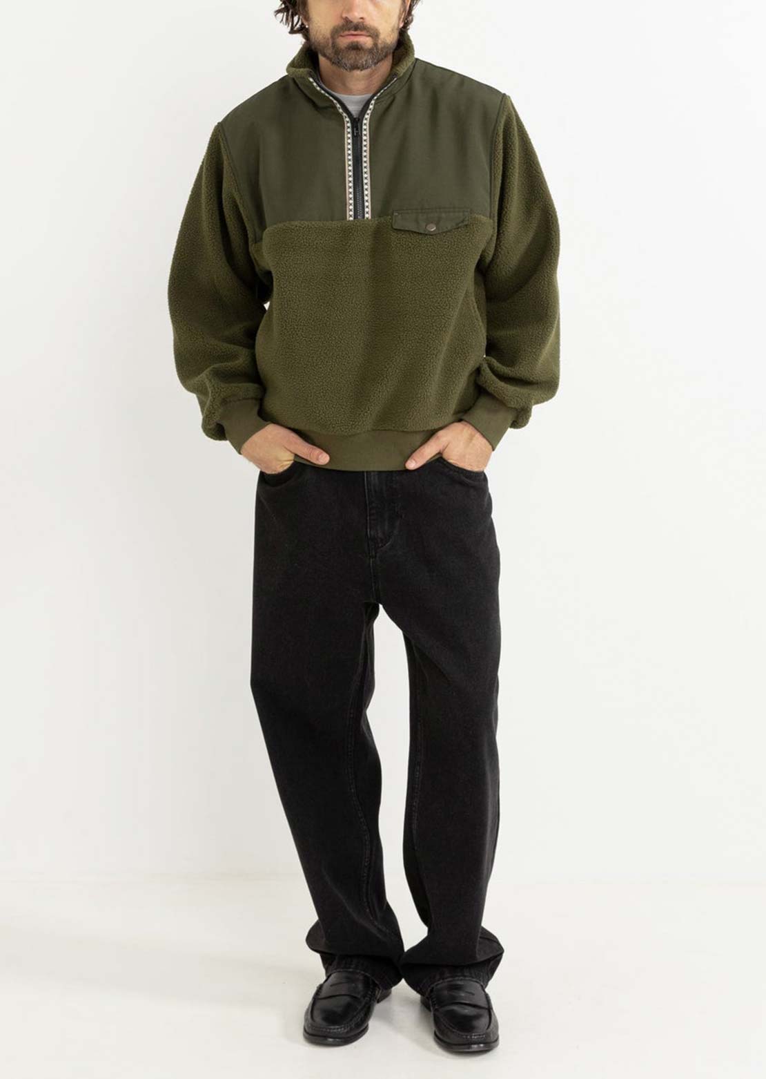 Rhythm Men's Pfeiffer Sherpa Fleece Olive