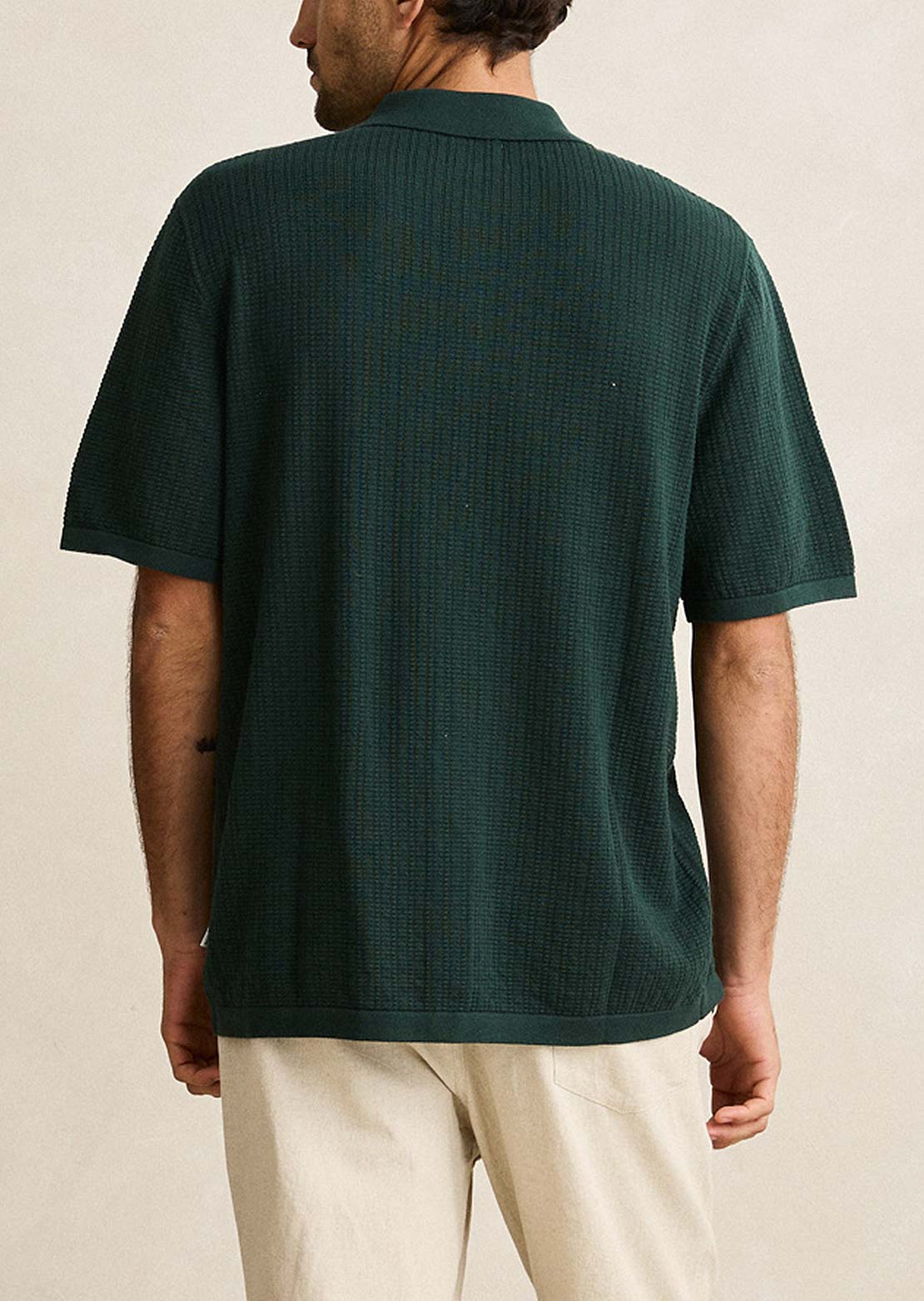 Rhythm Men's Textured Knit Button Up Shirt