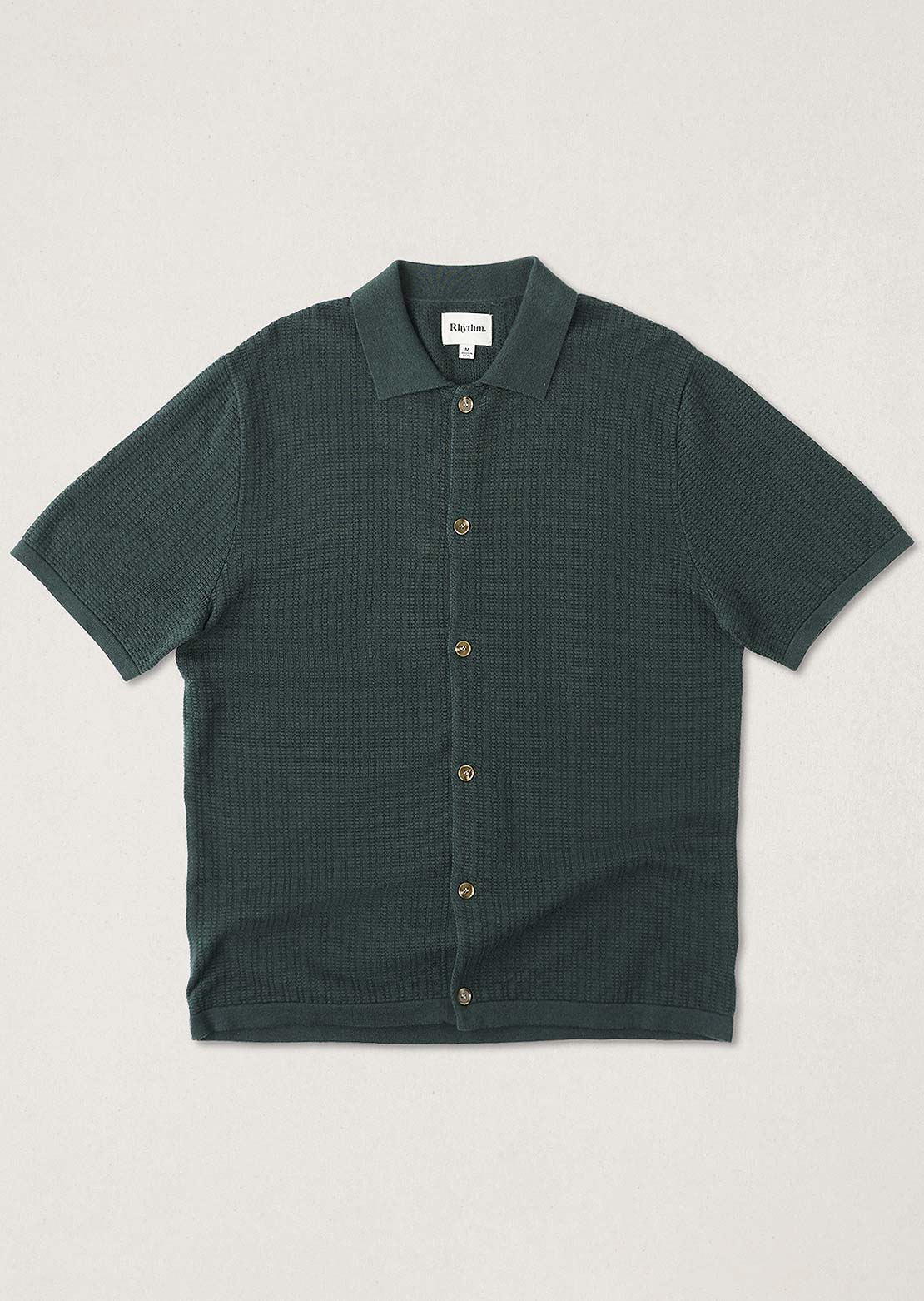 Rhythm Men's Textured Knit Button Up Shirt