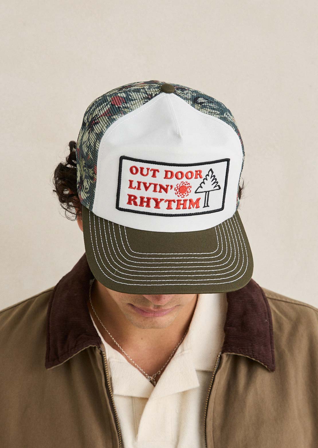 Rhythm Men's Tropical Camo Trucker Cap Camo