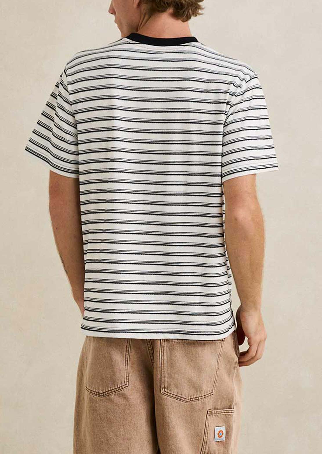 Rhythm Men's Vintage Stripe T-Shirt Natural