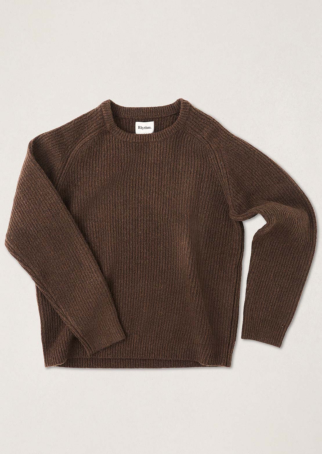 Rhythm Men's Vintage Waffle Knit Sweater Chocolate