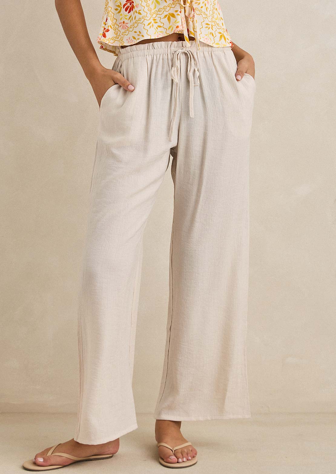 Rhythm Women's Airlie Beach Pants Ivory