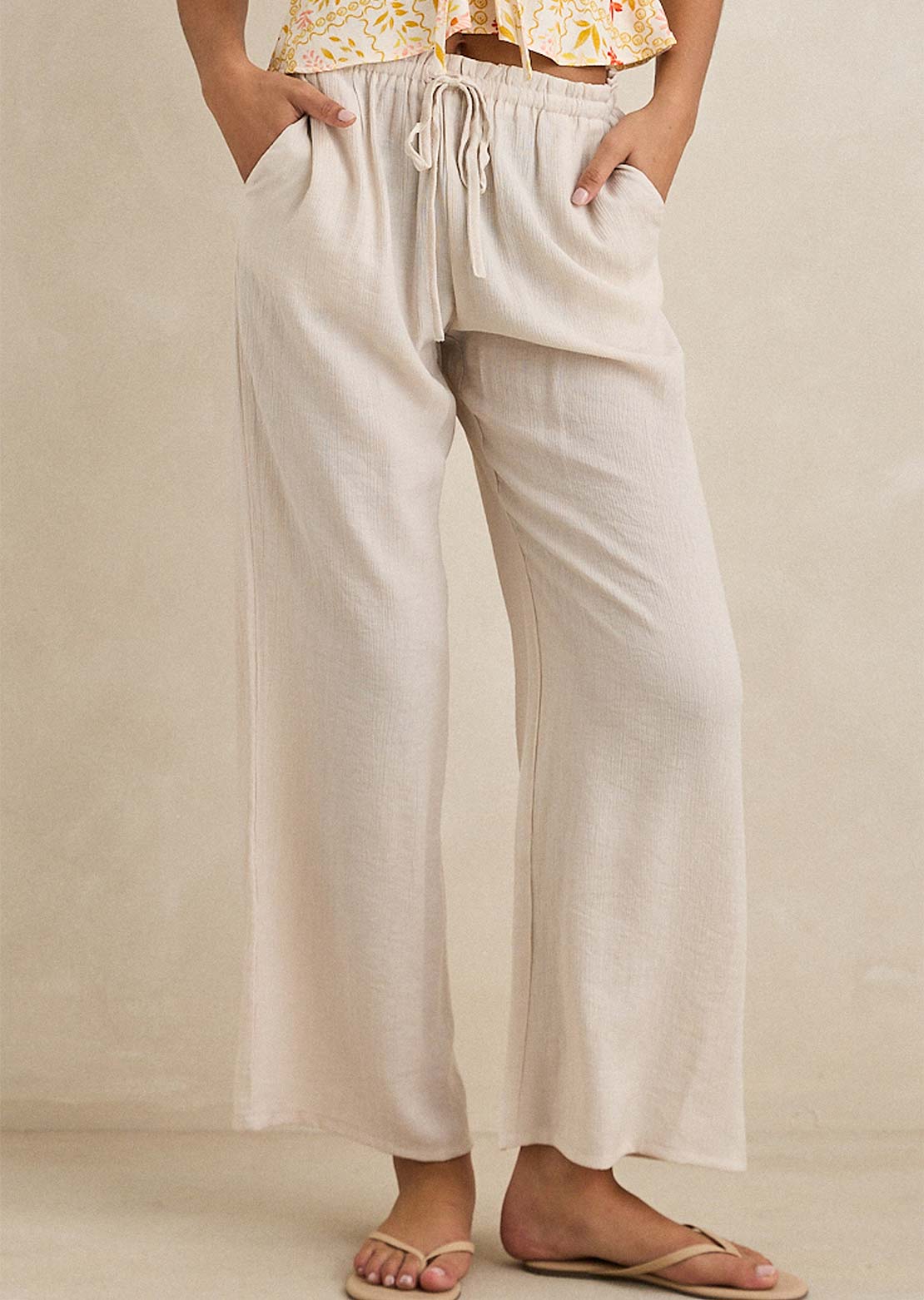 Rhythm Women's Airlie Beach Pants Ivory