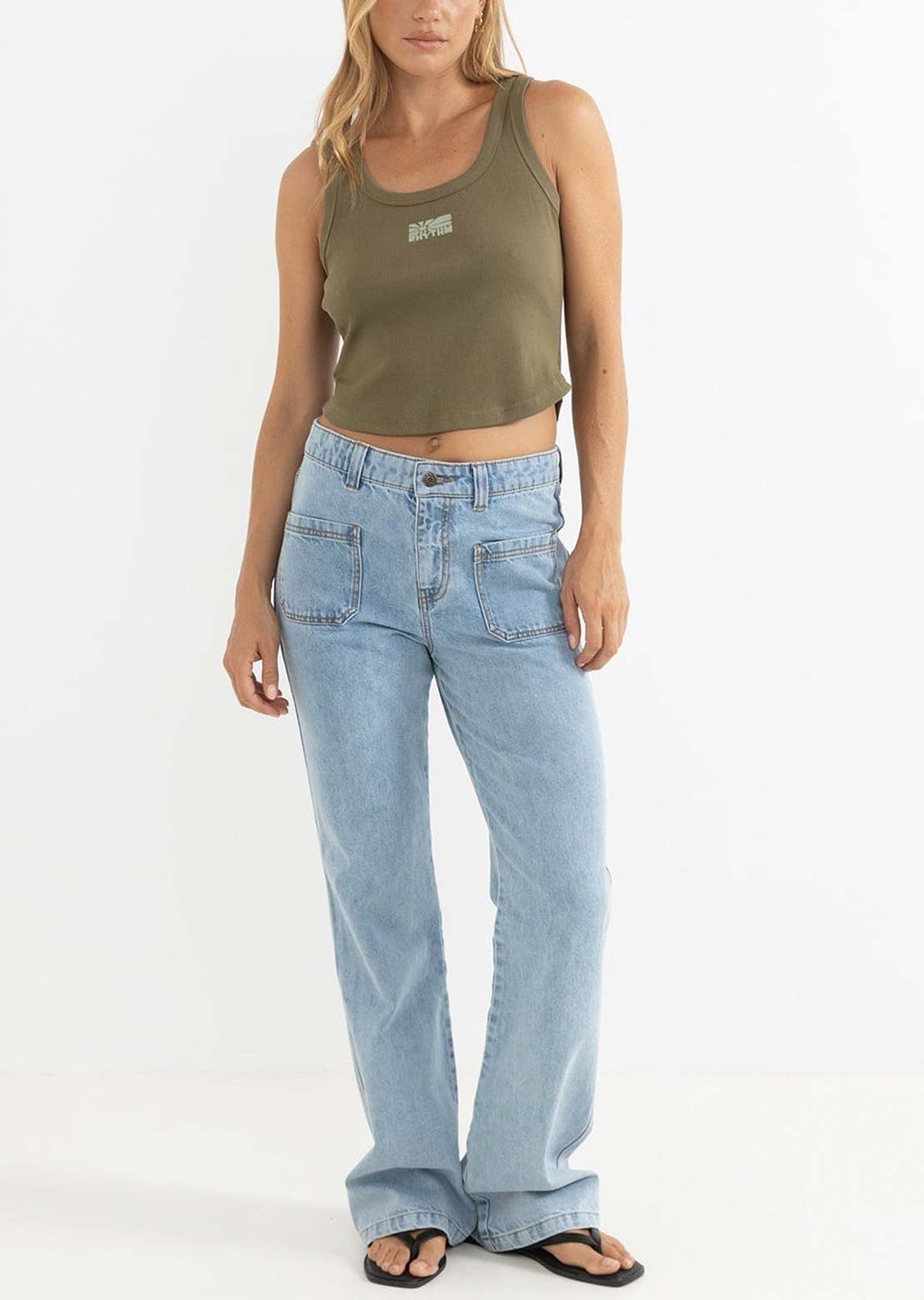 Rhythm Women's Annette Rib Tank Basil
