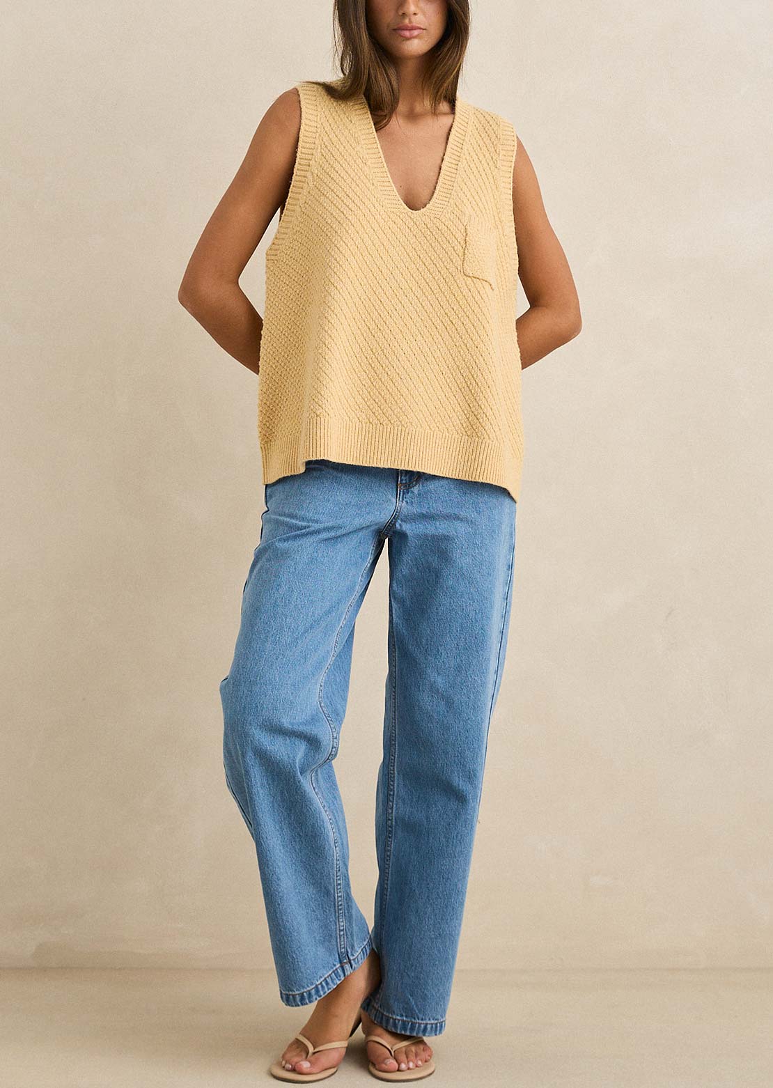 Rhythm Women's Archer Knit Vest Sand