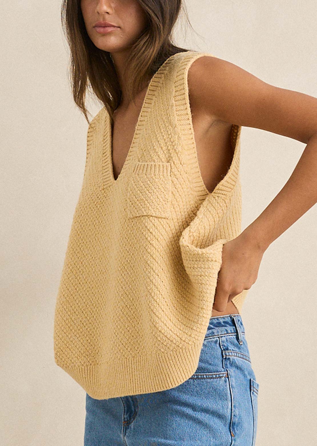 Rhythm Women's Archer Knit Vest Sand