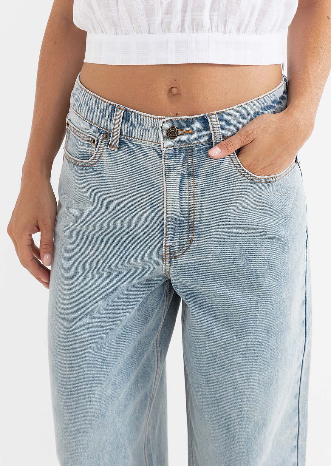 Rhythm Women's Boyfriend Jeans Blue Wash
