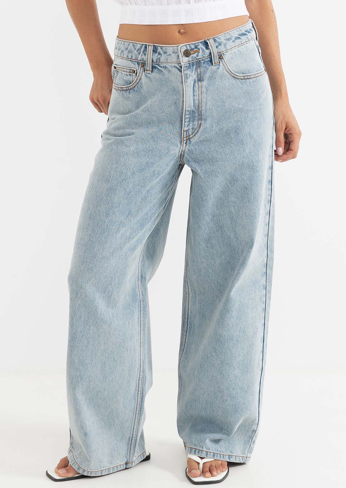 Rhythm Women's Boyfriend Jeans Blue Wash