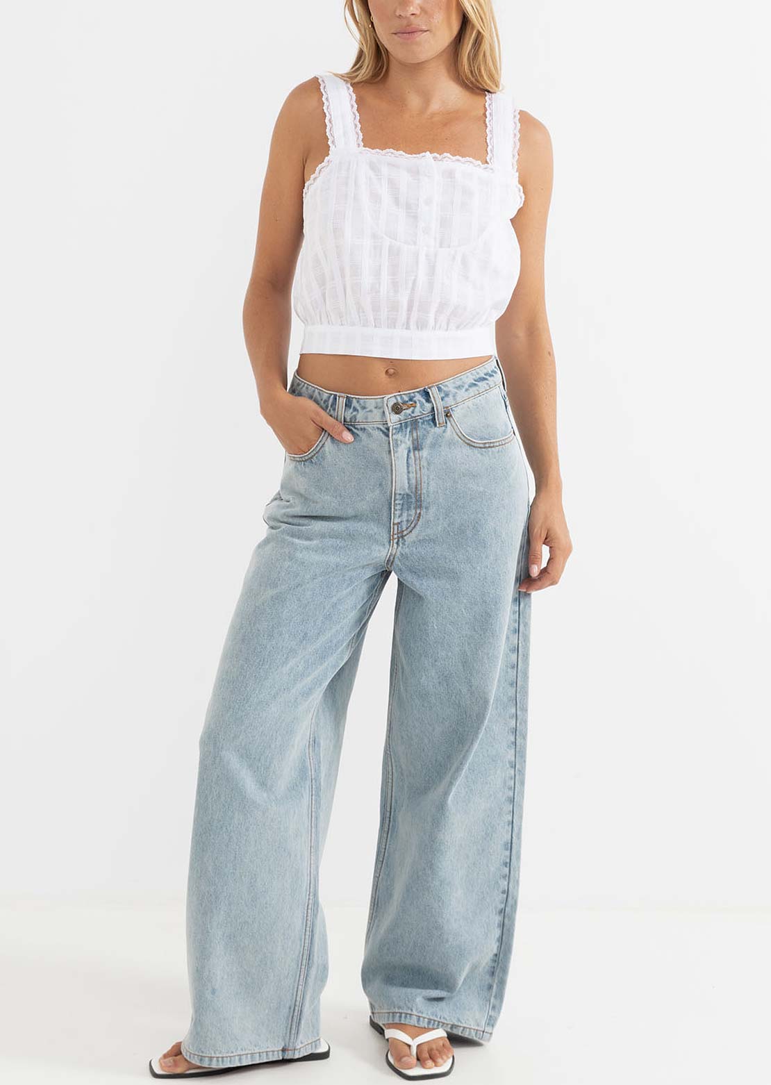 Rhythm Women's Boyfriend Jeans Blue Wash