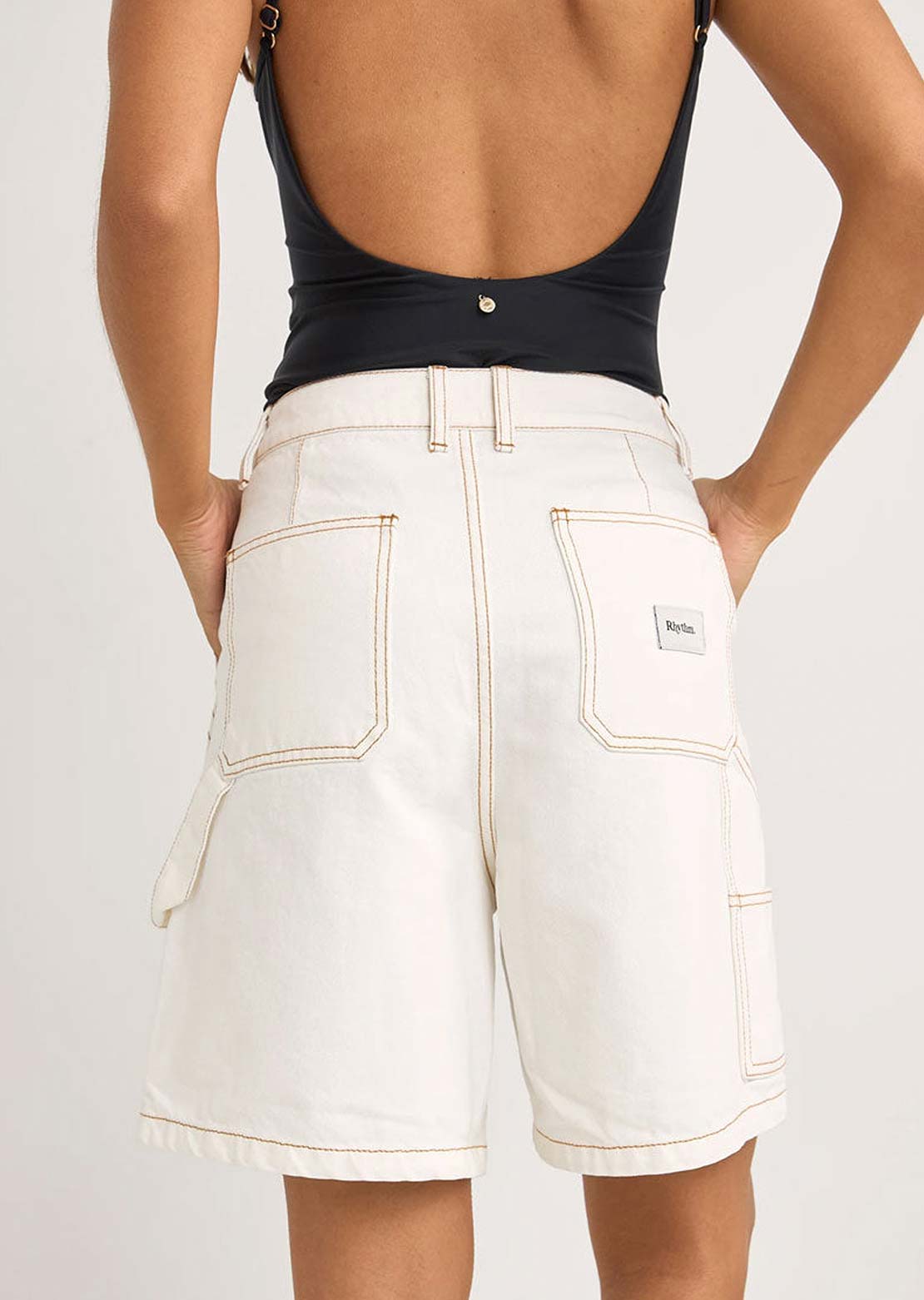 Rhythm Women's Camilla Carpenter Shorts Ivory