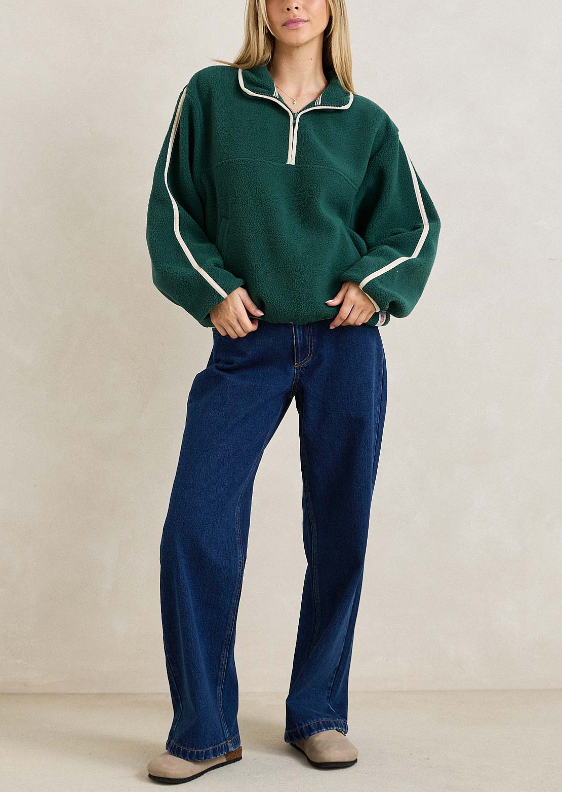 Rhythm Femmes Camp Half Zip Sherpa Pull